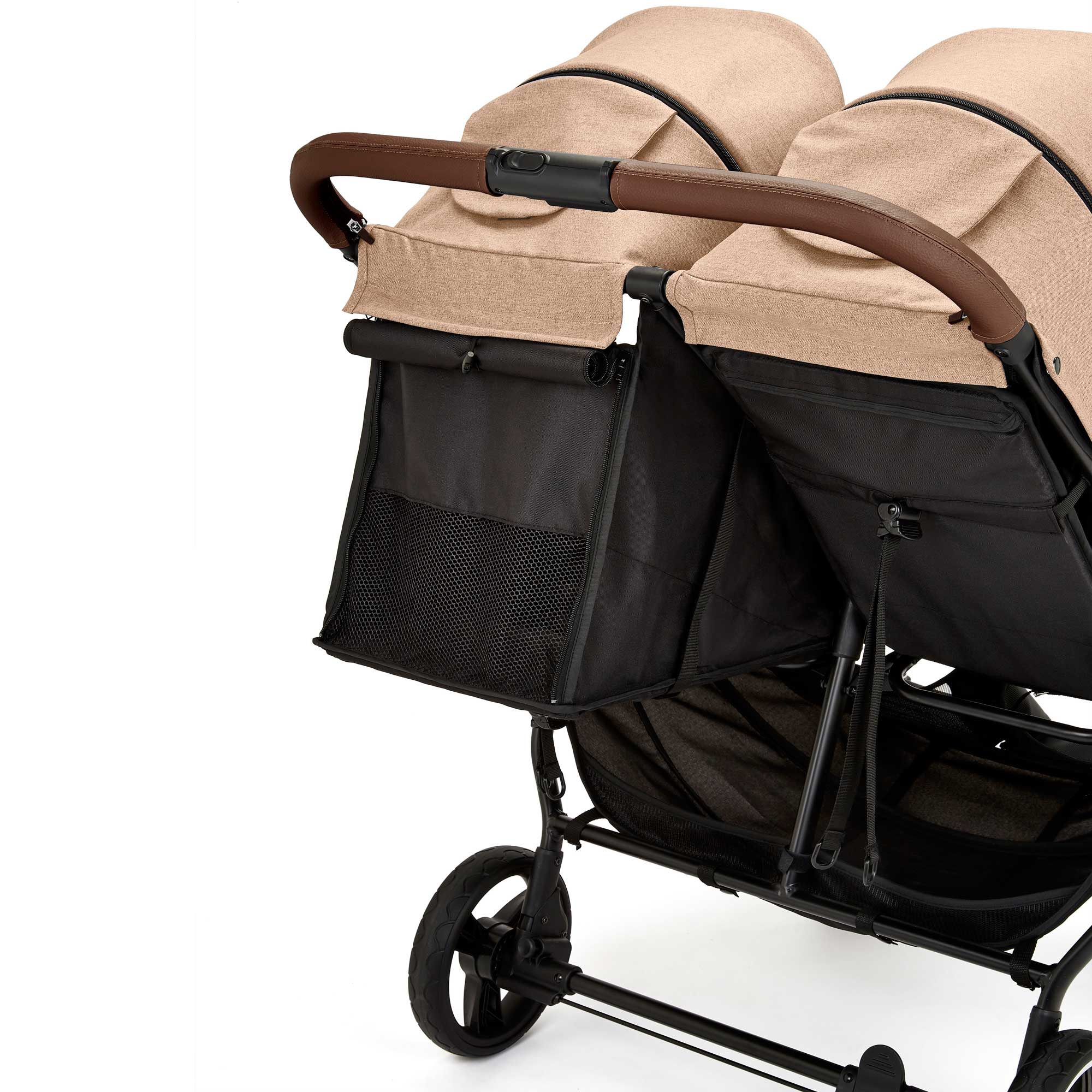 Ickle Bubba double buggies Ickle Bubba Venus Double Stroller - Black/Biscuit/Tan 16-004-100-157