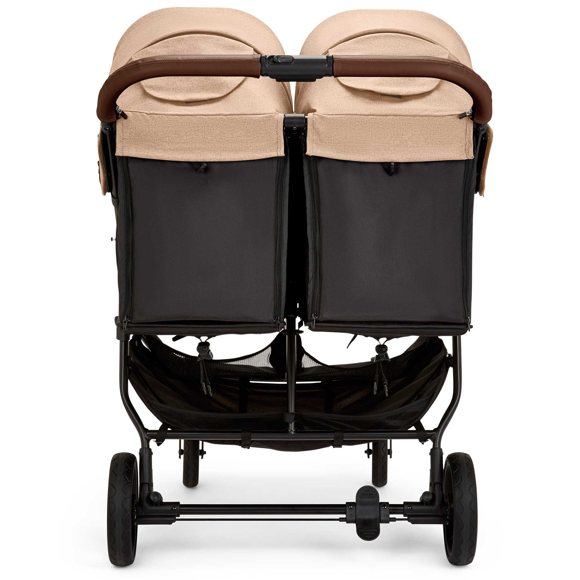 Ickle Bubba double buggies Ickle Bubba Venus Max Double Stroller - Black/Biscuit/Tan 16-004-200-157