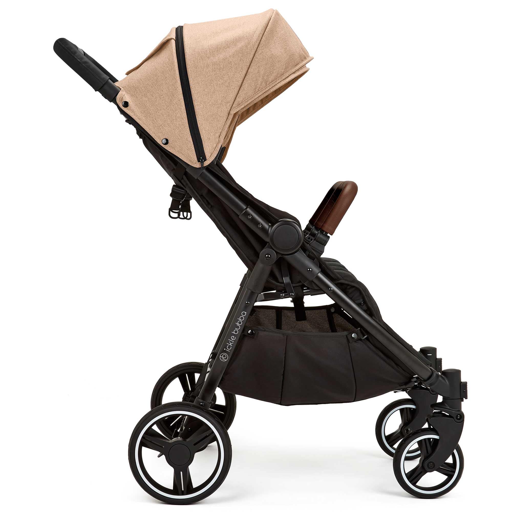 Ickle Bubba double buggies Ickle Bubba Venus Max Double Stroller - Black/Biscuit/Tan 16-004-200-157