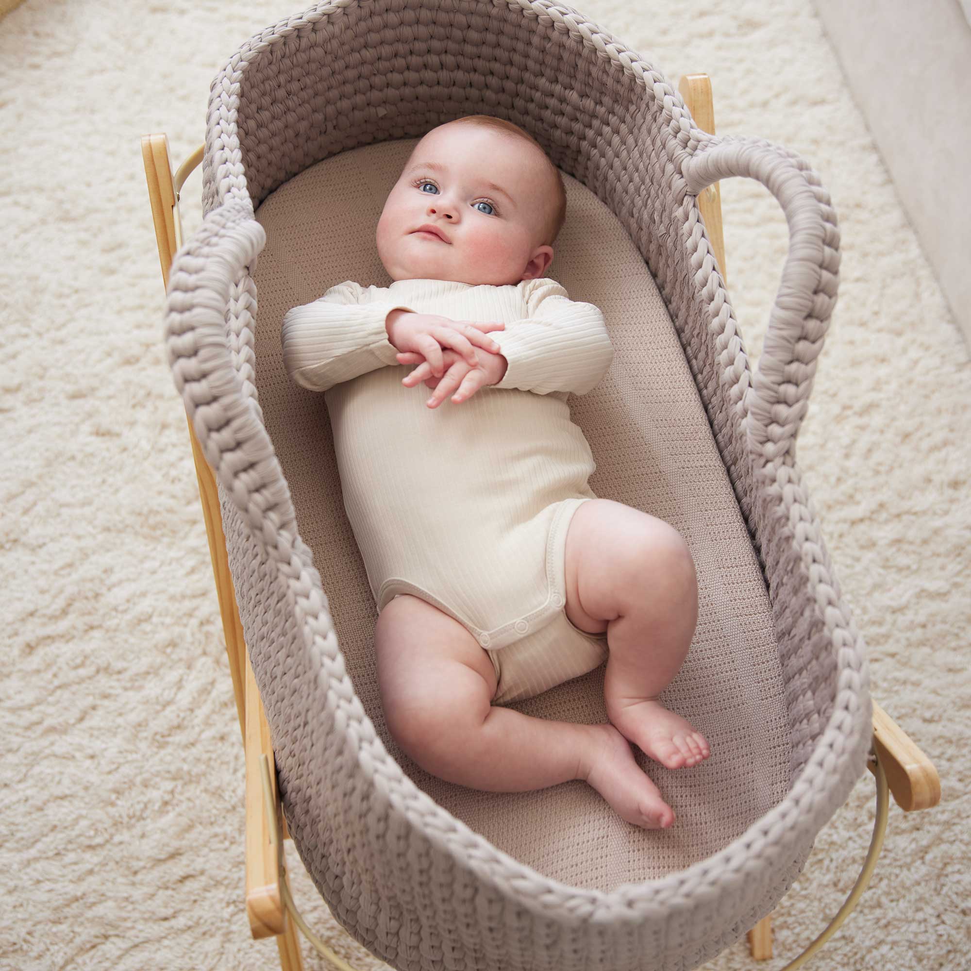 Ickle Bubba moses baskets Nova Moses Basket & Stand - Cloud/White 67-003-000-808