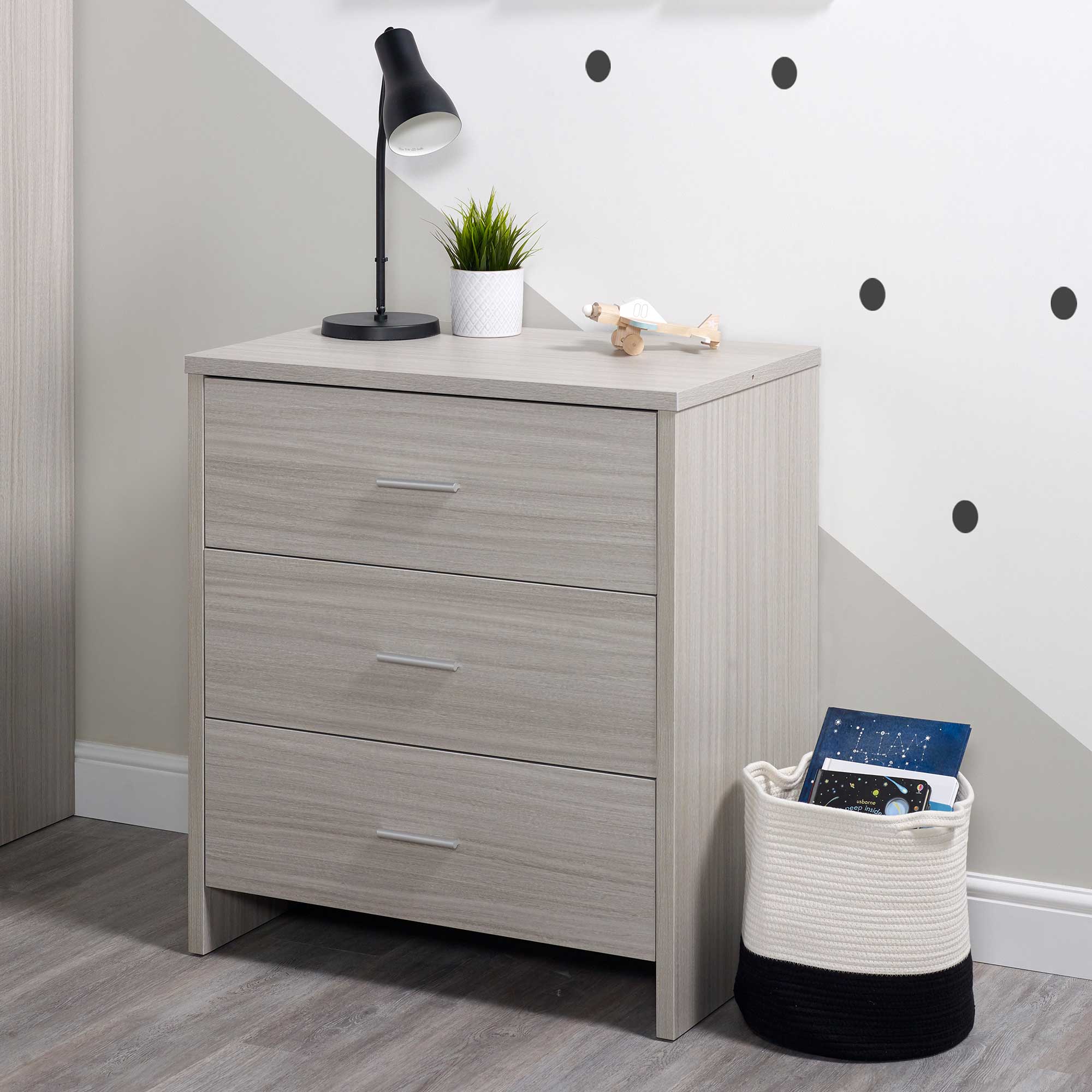 Ickle Bubba nursery room sets Ickle Bubba Pembrey 4 Piece Furniture Set and Under Drawer Ash Grey