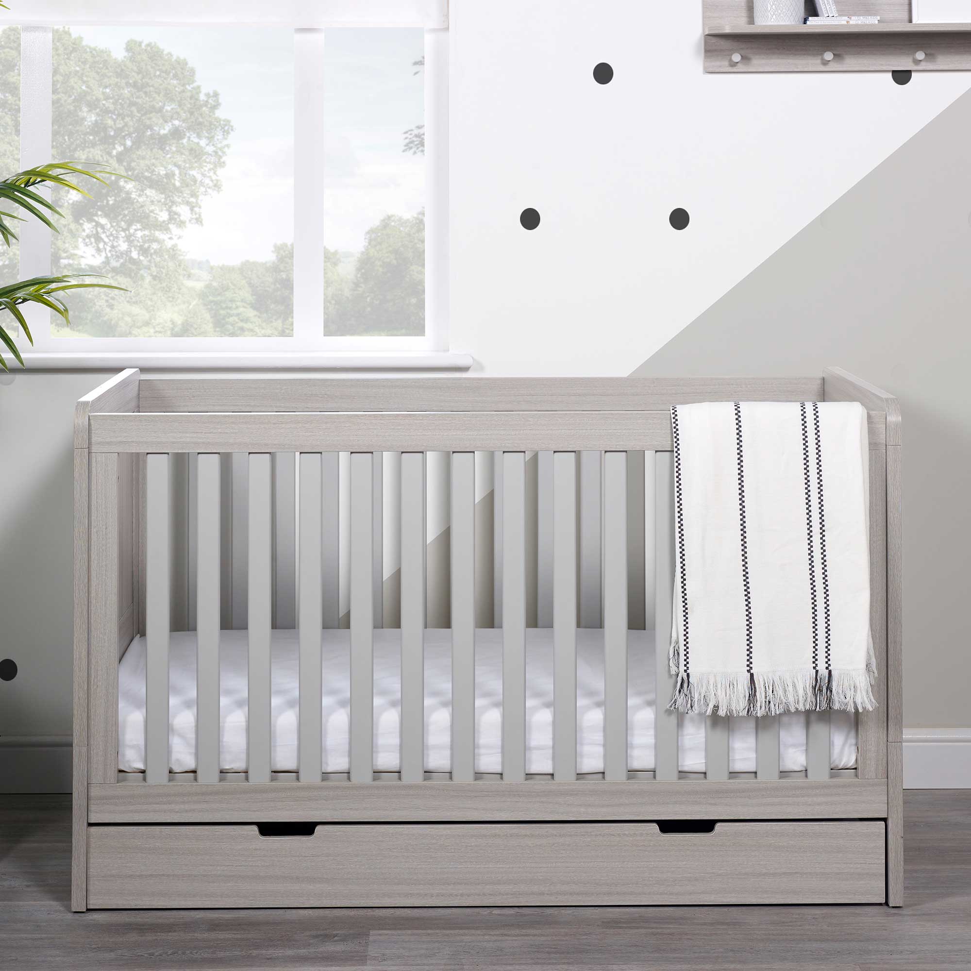 Ickle Bubba nursery room sets Ickle Bubba Pembrey 4 Piece Furniture Set and Under Drawer Ash Grey