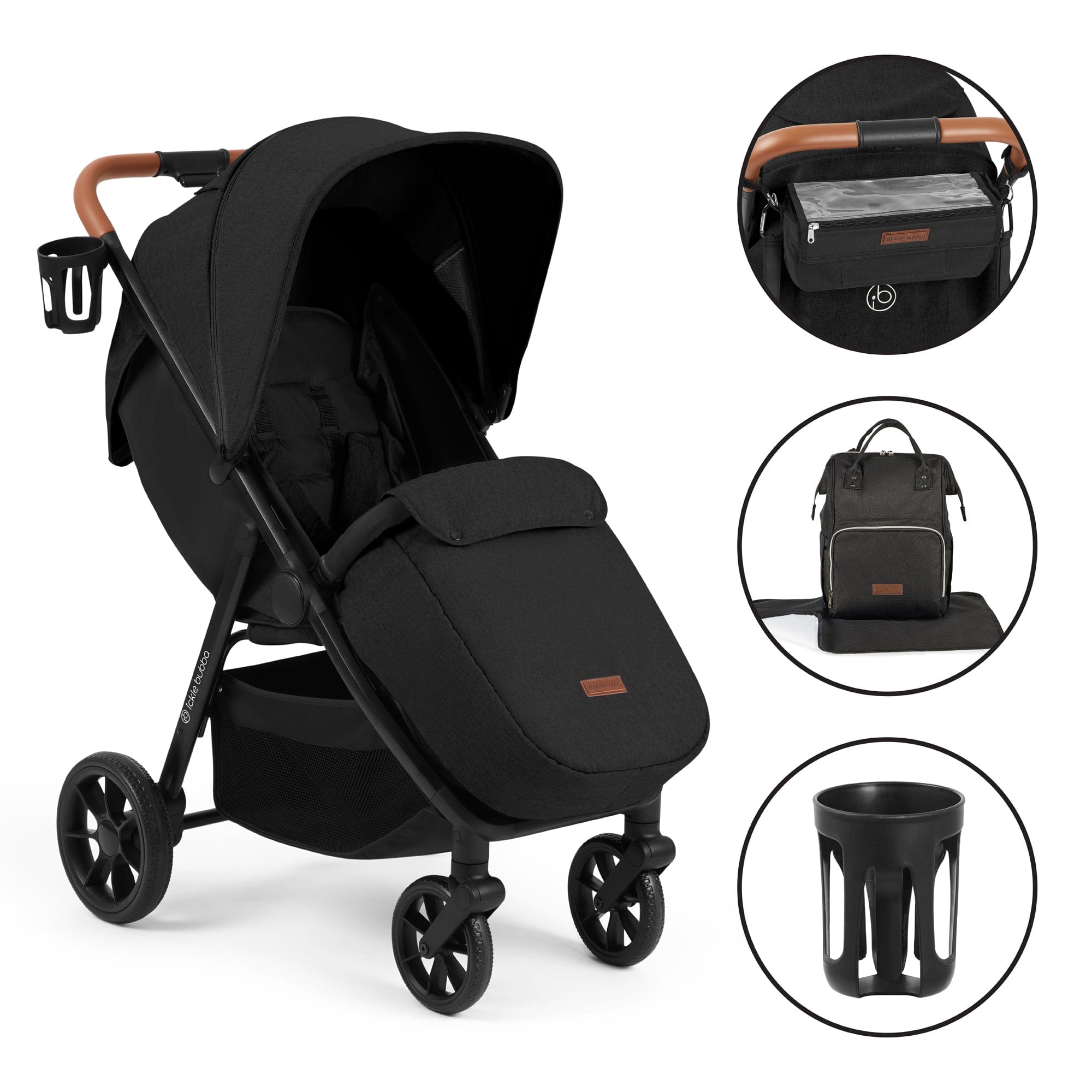 Ickle Bubba Pushchairs & Buggies STOMP STRIDE PRIME Pushchair (Midnight) 15-006-300-038