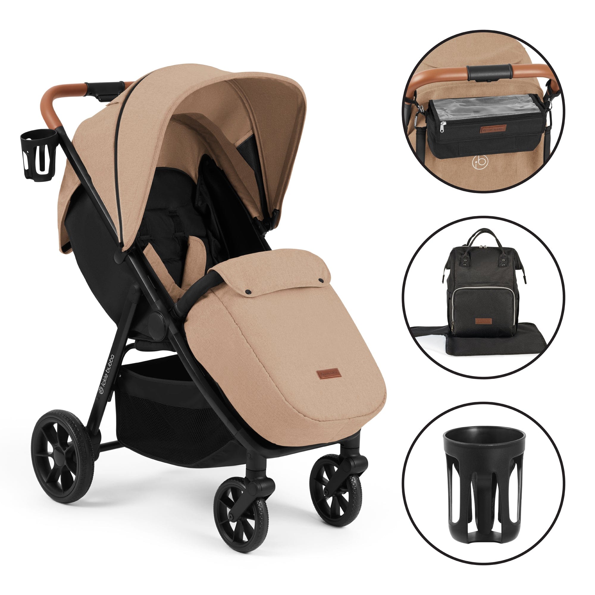 Ickle Bubba Pushchairs & Buggies STOMP STRIDE PRIME Pushchair (Desert) 15-006-300-145