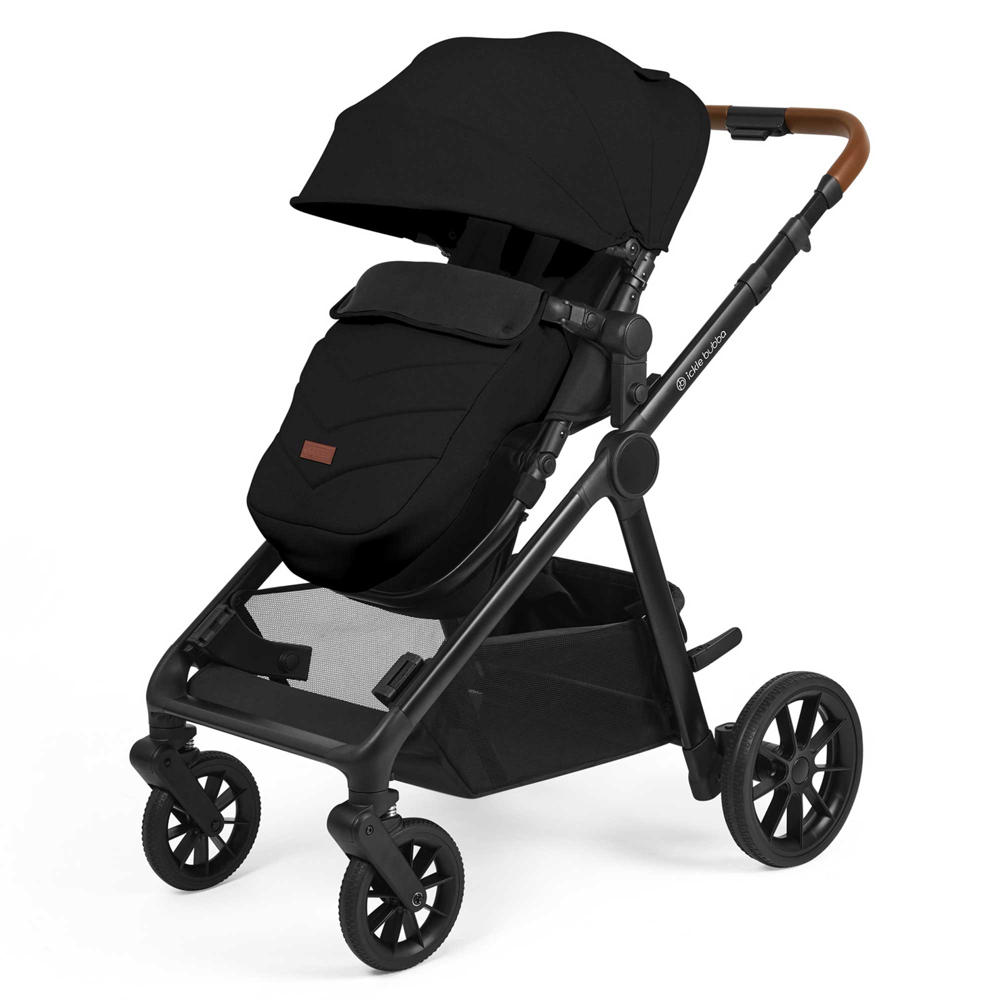 Ickle Bubba pushchairs & buggies Ickle Bubba Virgo 2 in 1  Pushchair - Black/Black/Tan 12-001-000-003