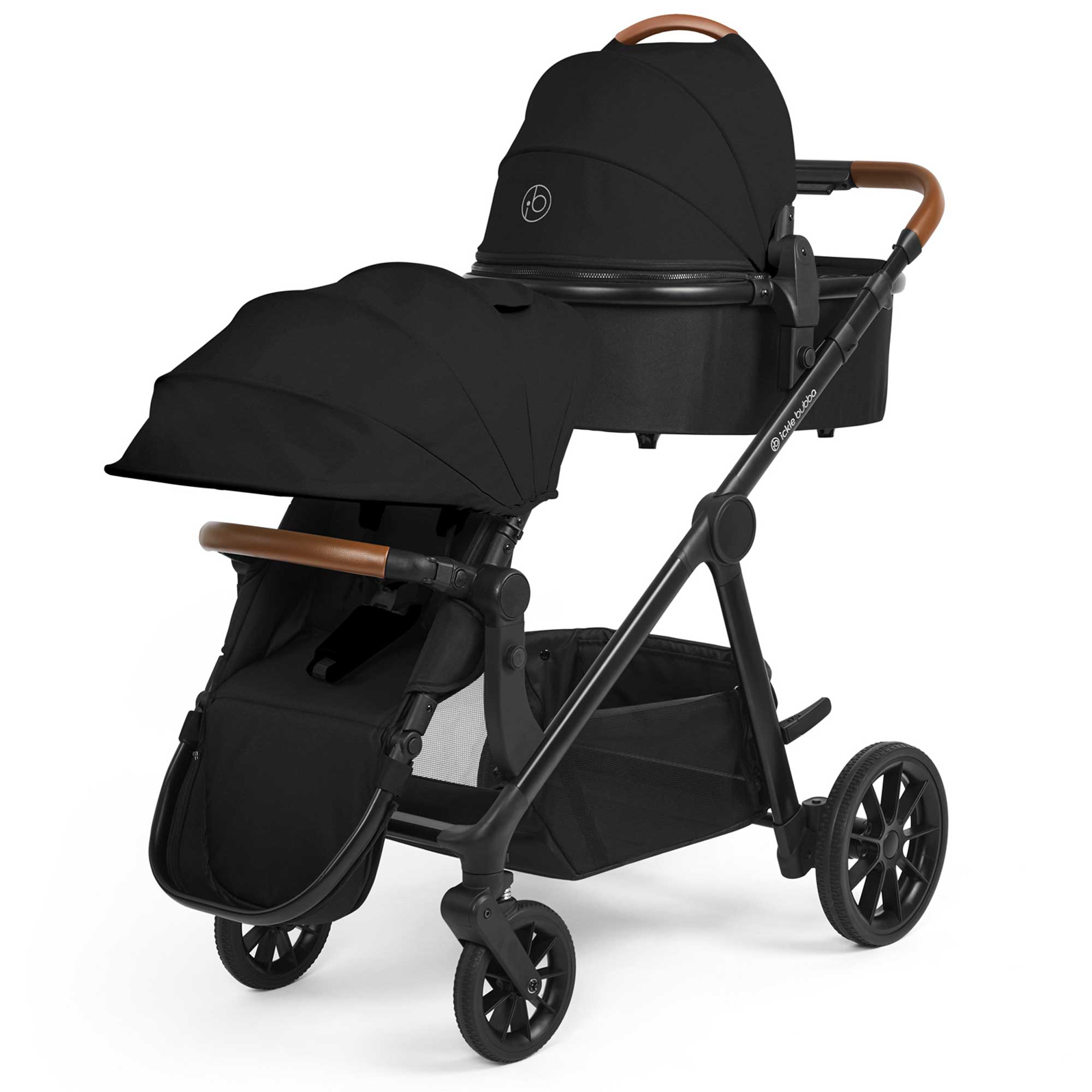 Ickle Bubba pushchairs & buggies Ickle Bubba Virgo 2 in 1  Pushchair - Black/Black/Tan 12-001-000-003