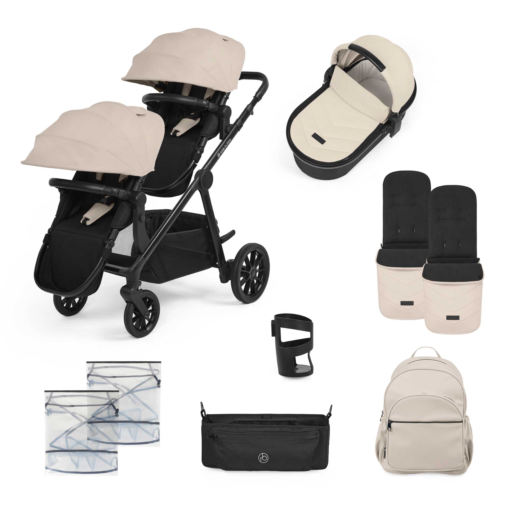 Ickle Bubba pushchairs & buggies Ickle Bubba Virgo 2 in 1  Pushchair - Black/Stone/Black 12-001-000-163