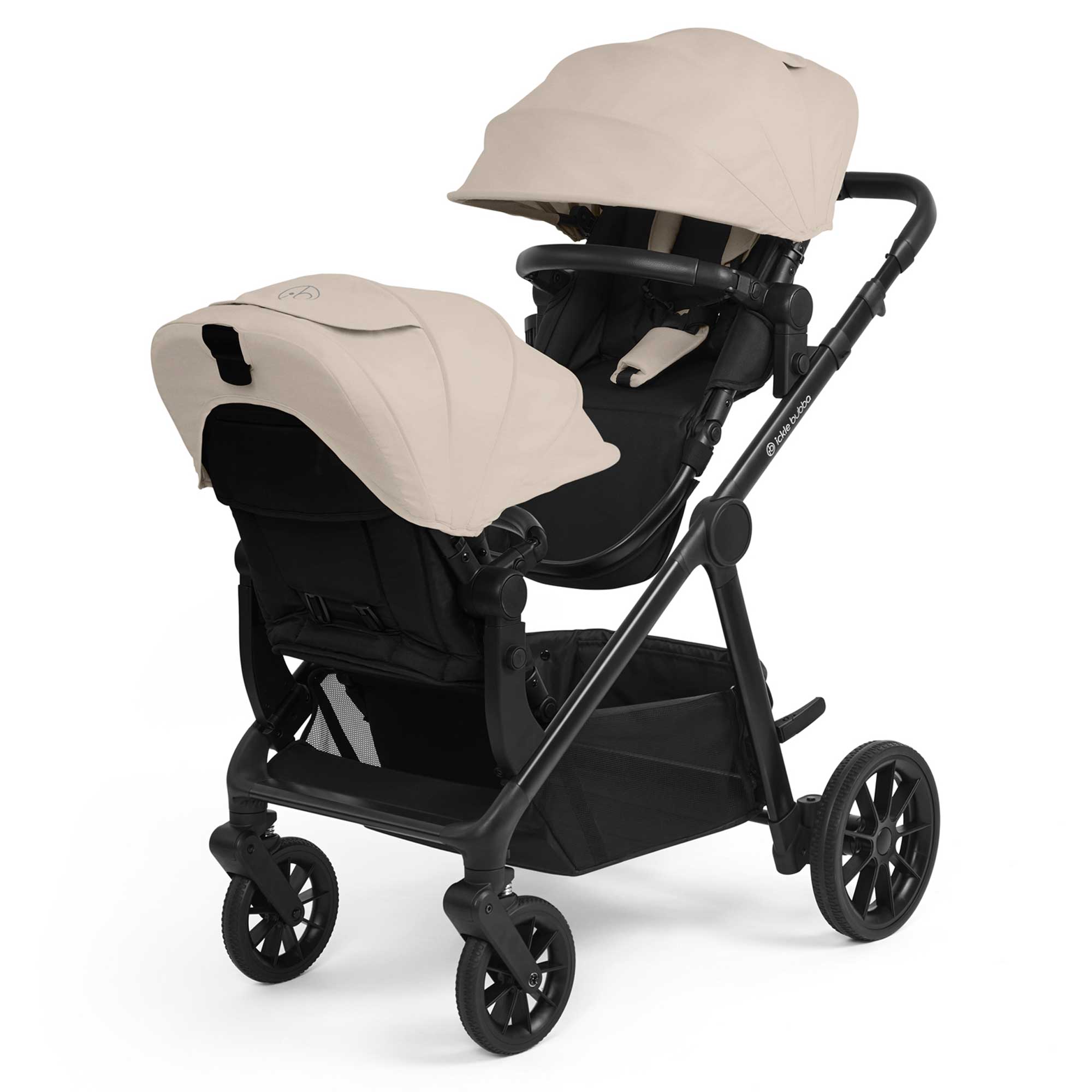 Ickle Bubba pushchairs & buggies Ickle Bubba Virgo 2 in 1  Twin Package - Black/Stone/Black 12-001-050-163