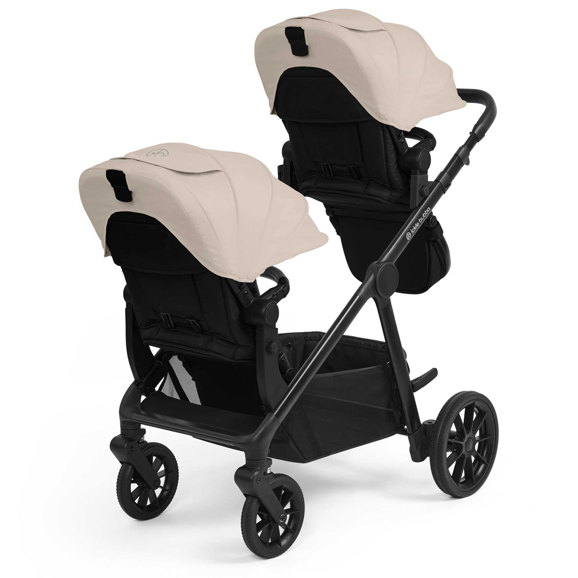 Ickle Bubba pushchairs & buggies Ickle Bubba Virgo 2 in 1  Twin Package - Black/Stone/Black 12-001-050-163