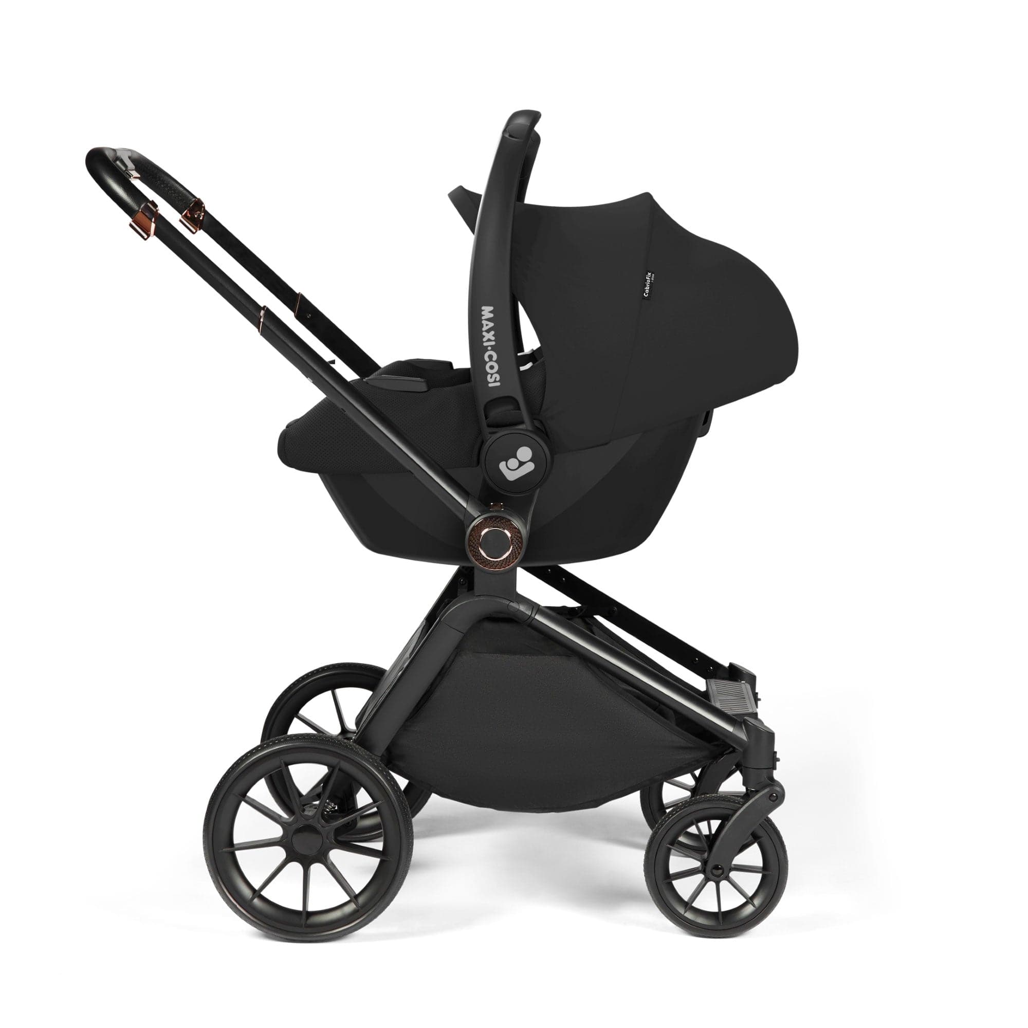 Ickle Bubba travel systems Ickle Bubba Altima 12 Piece Travel System with Maxi-Cosi Cabriofix i-Size Car Seat & Isofix Base - Black 10-012-360-001