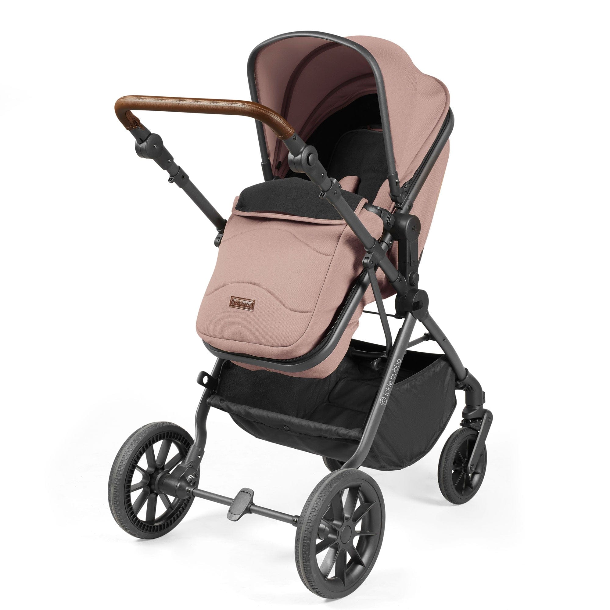 Ickle Bubba travel systems Ickle Bubba Cosmo 9-Piece Travel System with i-Size Nimbus Car Seat & Spin Isofix Base - Gunmetal / Desert / Tan 10-007-330-136