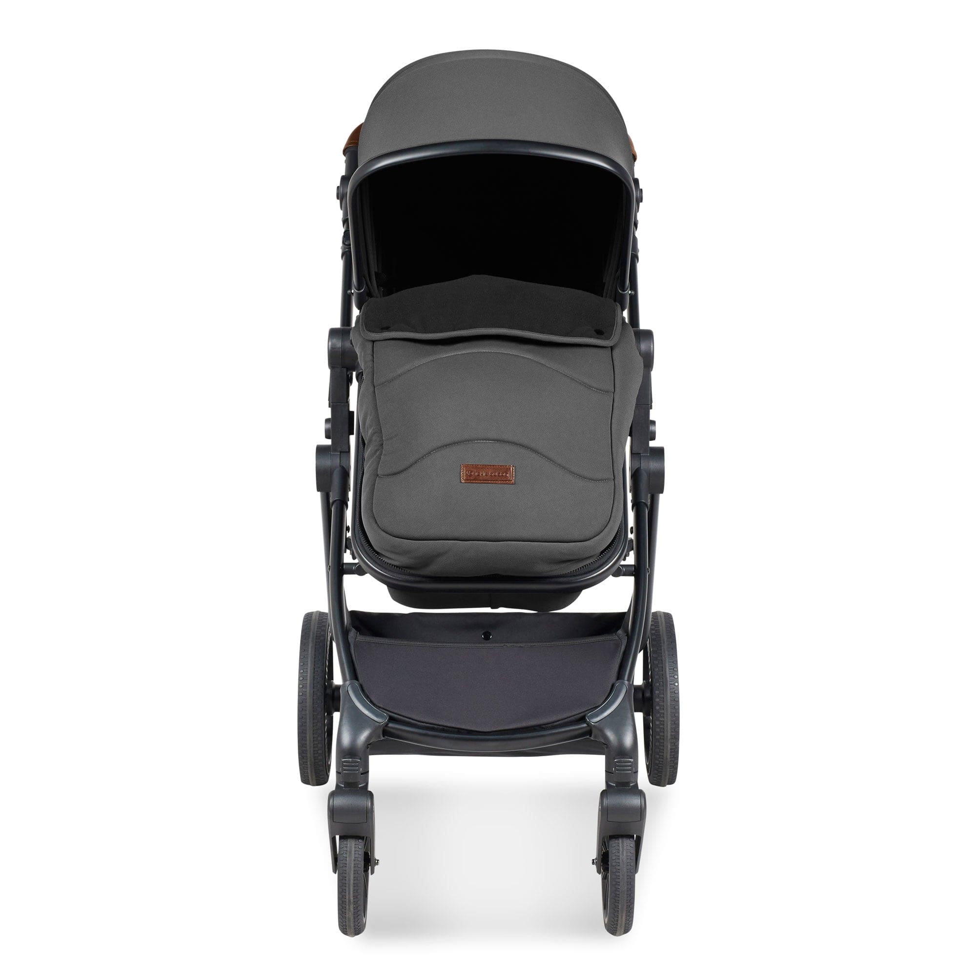 Ickle Bubba travel systems Ickle Bubba Cosmo 9-Piece Travel System with Maxi-Cosi Cabriofix Car Seat & Isofix Base - Black / Graphite Grey / Tan 10-007-360-007