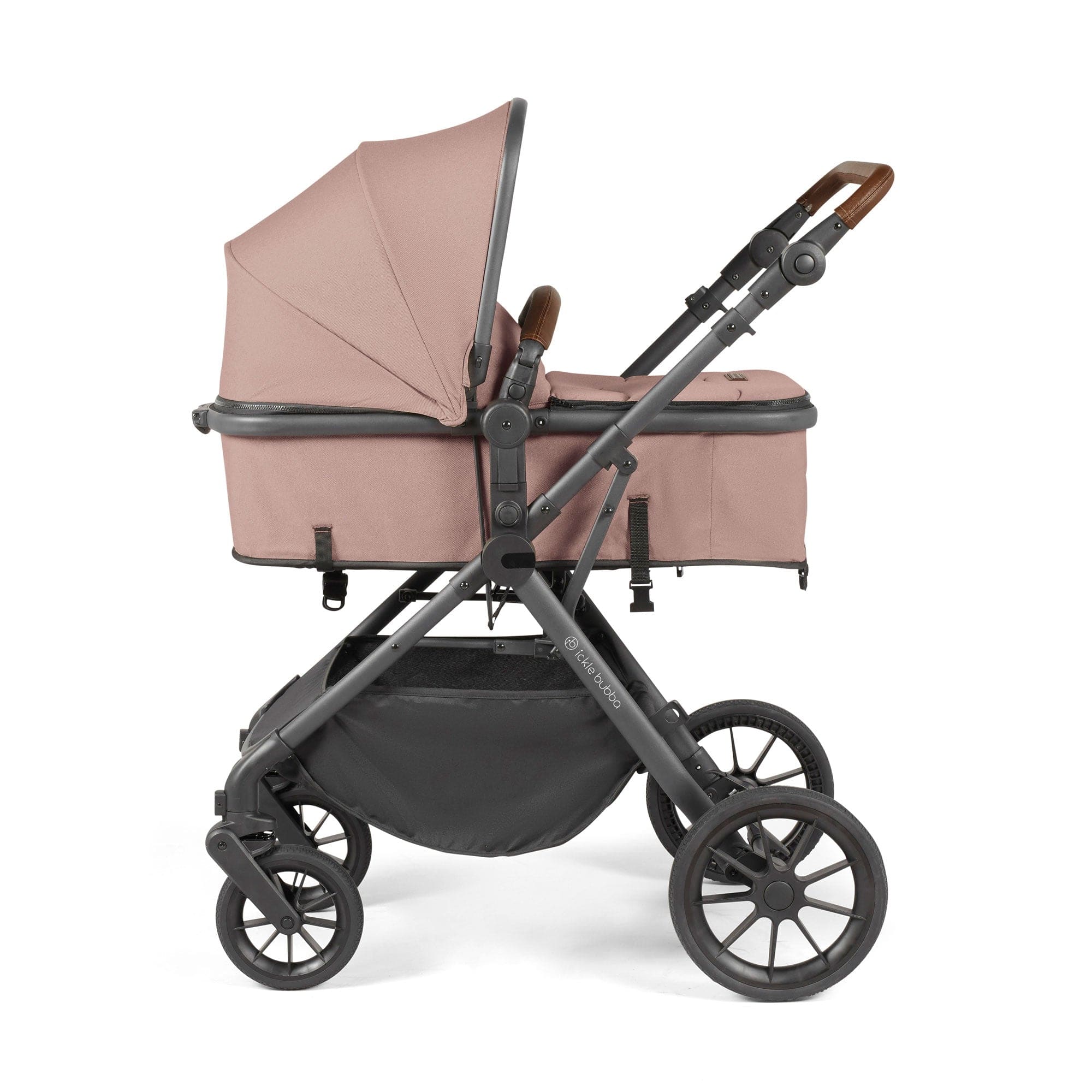 Ickle Bubba travel systems Ickle Bubba Cosmo 9-Piece Travel System with Maxi-Cosi Cabriofix Car Seat & Isofix Base - Gunmetal / Desert / Tan 10-007-360-136