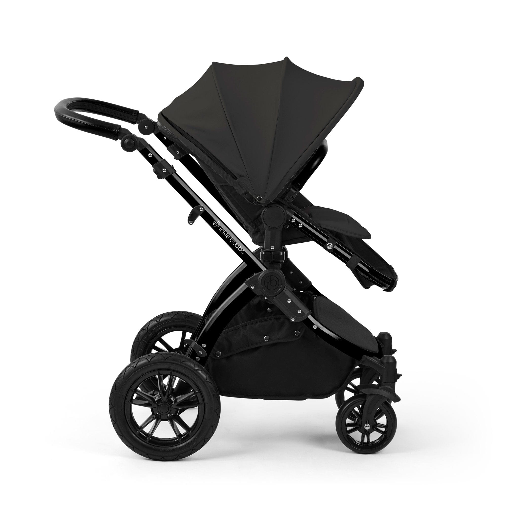 Ickle Bubba travel systems Ickle Bubba Stomp Luxe 12 Piece Travel System with i-Size Nimbus Car Seat & Spin Isofix Base - Charcoal Grey