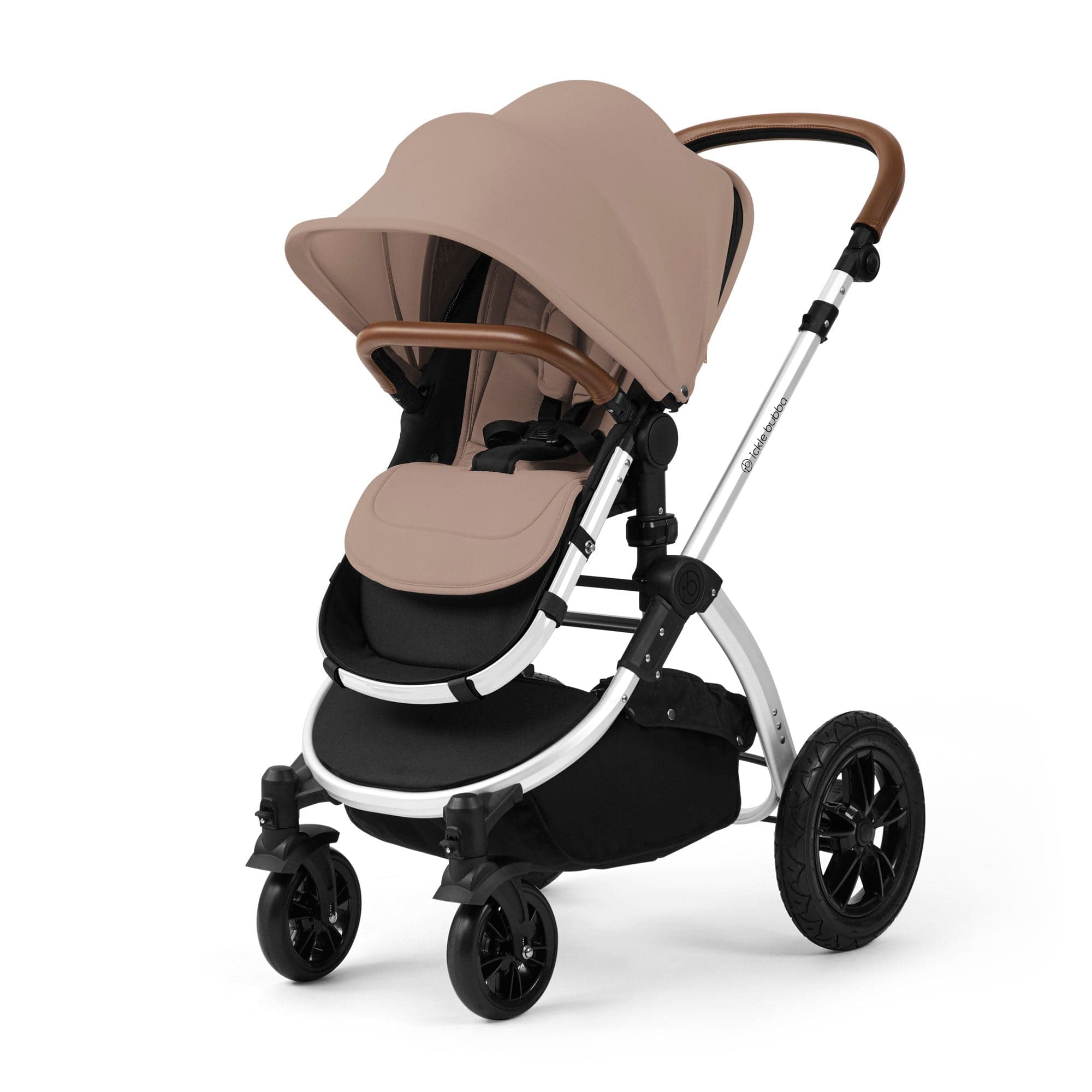 Ickle Bubba travel systems Ickle Bubba Stomp Luxe 12 Piece Travel System with i-Size Nimbus Car Seat & Spin Isofix Base - Desert