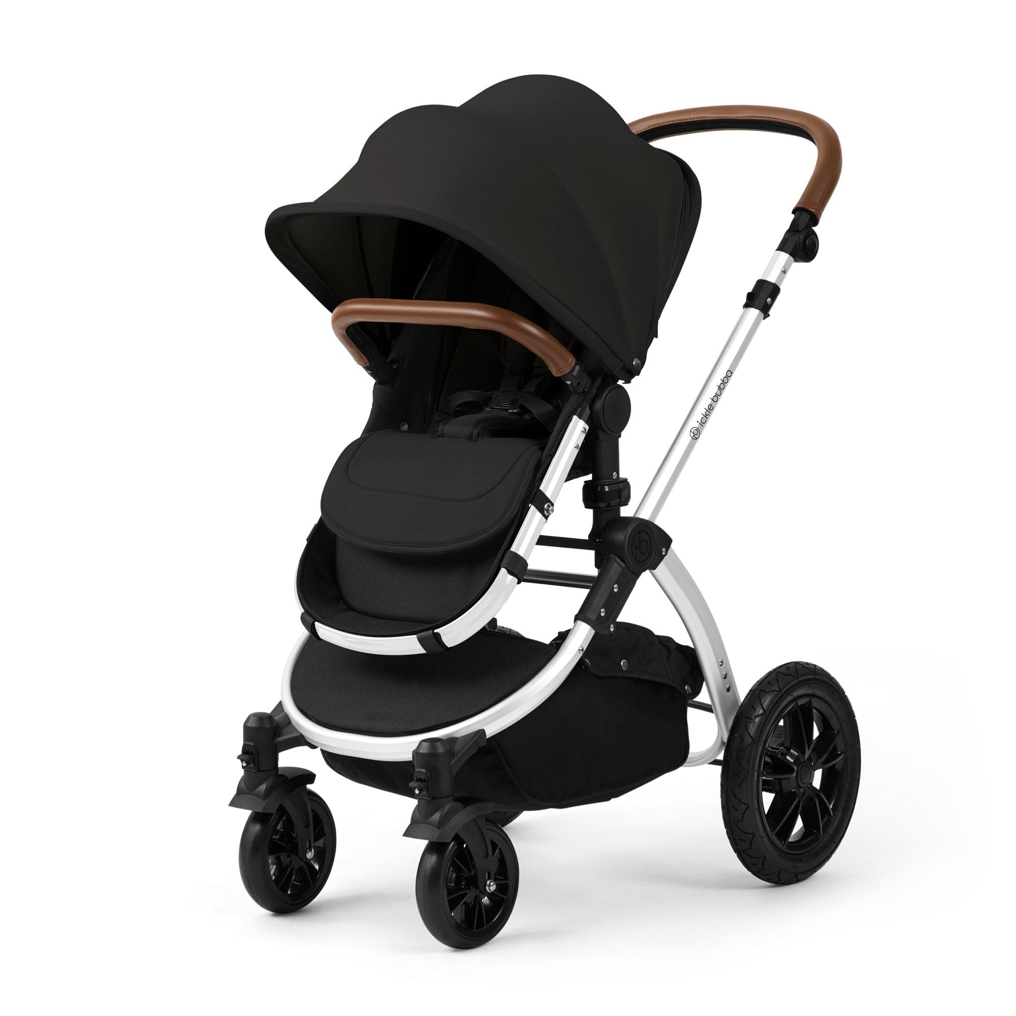 Ickle Bubba travel systems Ickle Bubba Stomp Luxe 12 Piece Travel System with i-Size Nimbus Car Seat & Spin Isofix Base - Midnight