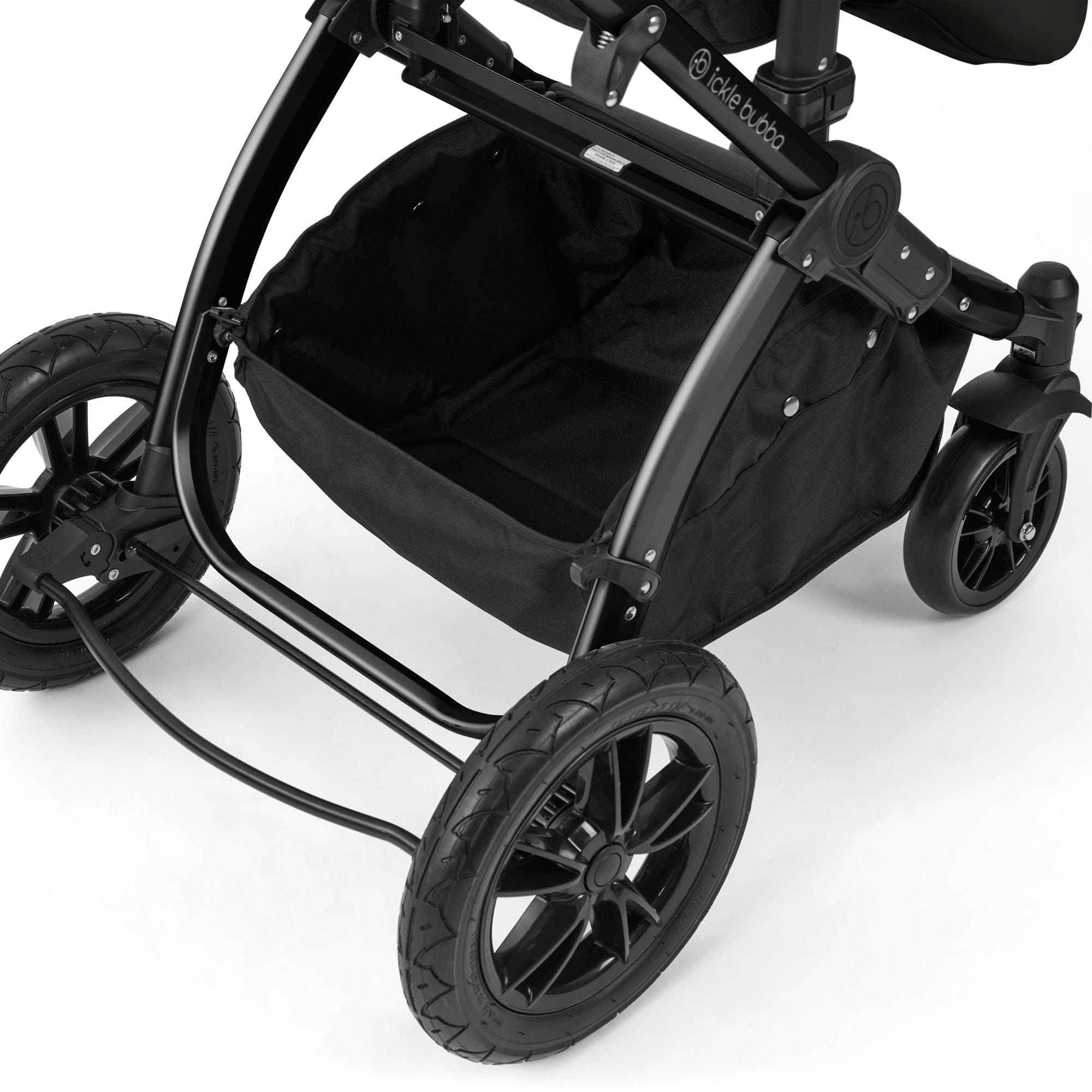 Ickle Bubba travel systems Ickle Bubba Stomp Luxe 12 Piece Travel System with i-Size Nimbus Car Seat & Spin Isofix Base - Midnight