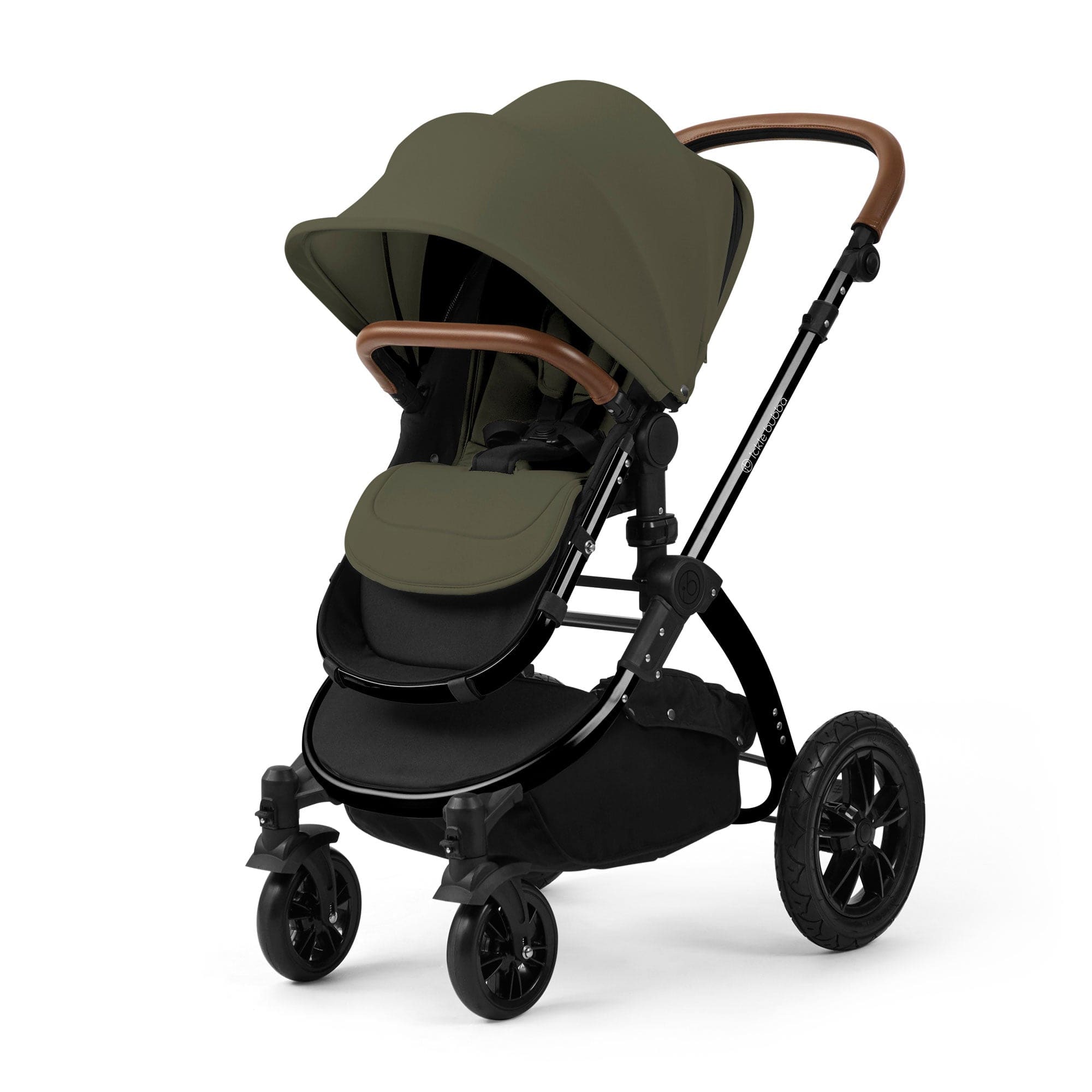 Ickle Bubba travel systems Ickle Bubba Stomp Luxe 12 Piece Travel System with i-Size Nimbus Car Seat & Spin Isofix Base - Woodland