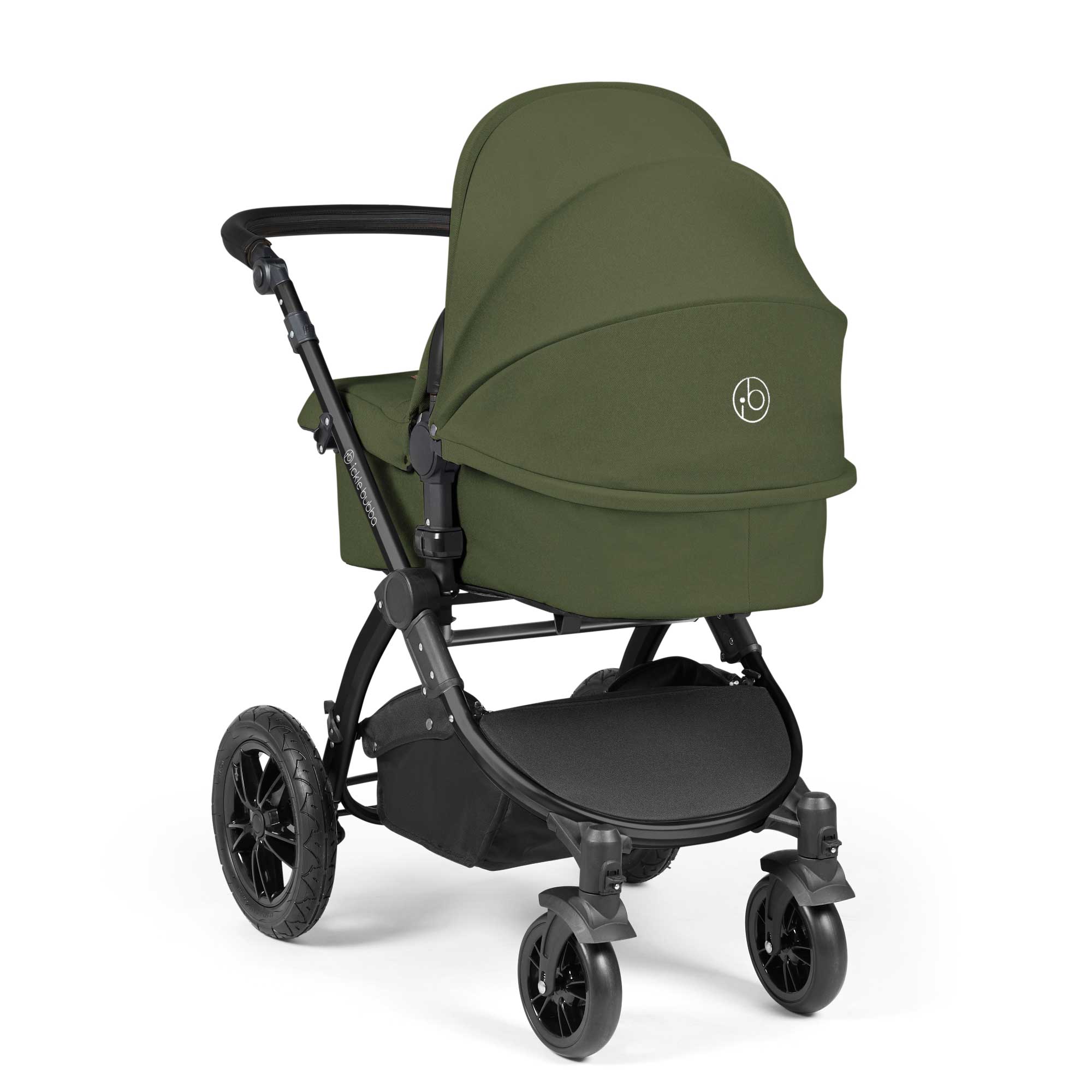 Ickle Bubba travel systems Ickle Bubba Stomp Luxe All-in-One Travel System with Isofix Base - Black/Woodland/Black 10-011-300-138