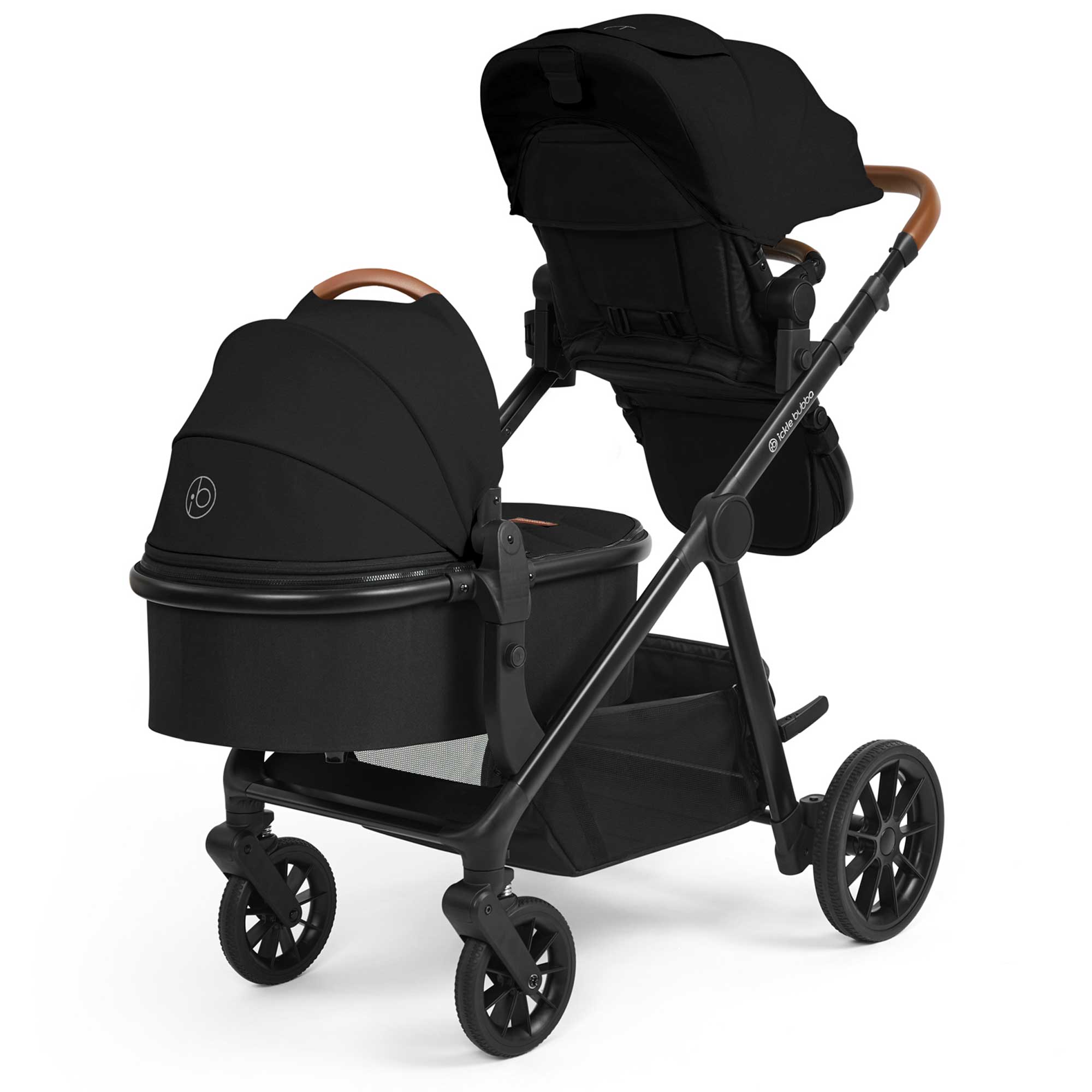 Ickle Bubba travel systems Ickle Bubba Virgo Growing Families Travel System - Black/Black/Tan 12-001-300-003