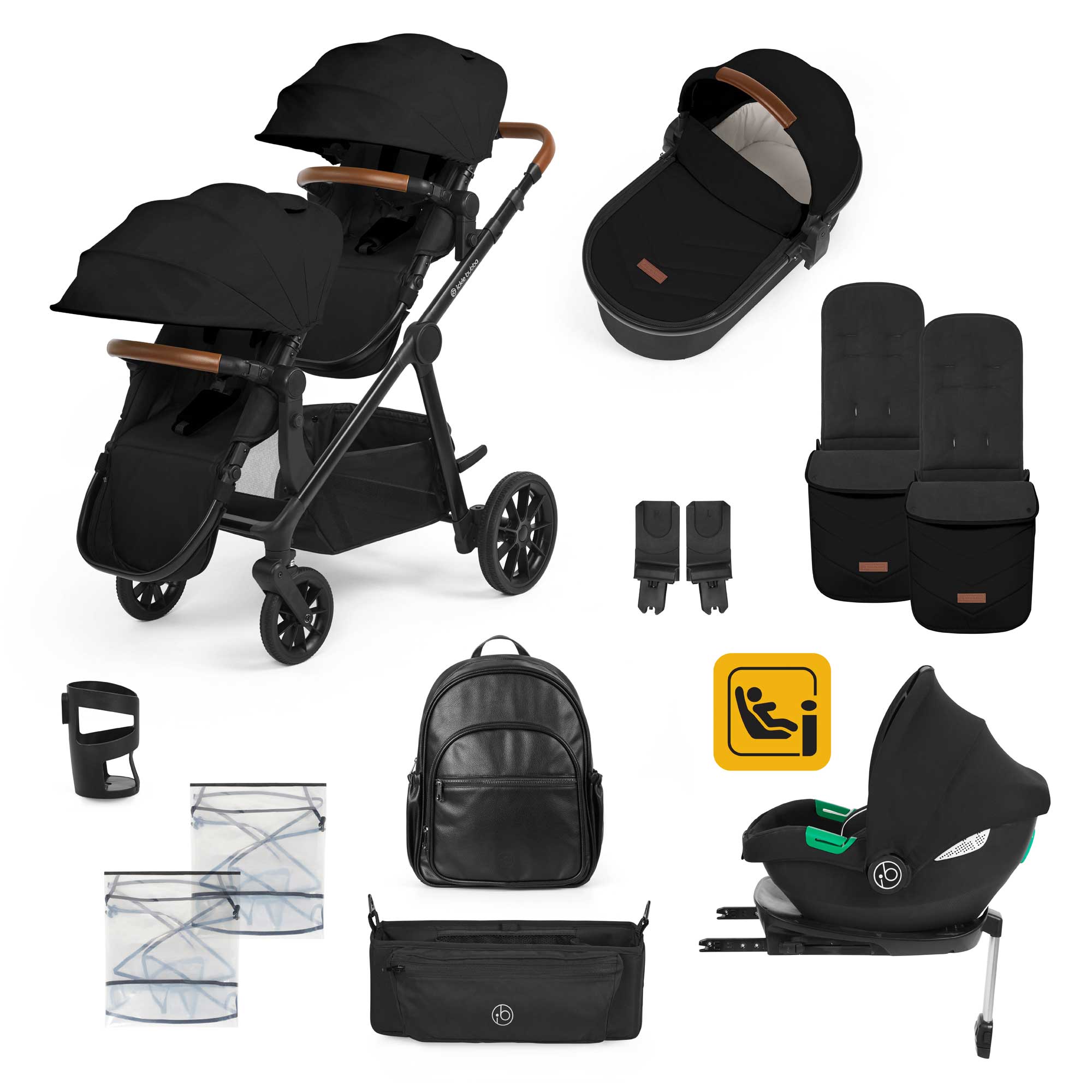Ickle Bubba travel systems Ickle Bubba Virgo Growing Families Travel System - Black/Black/Tan 12-001-300-003