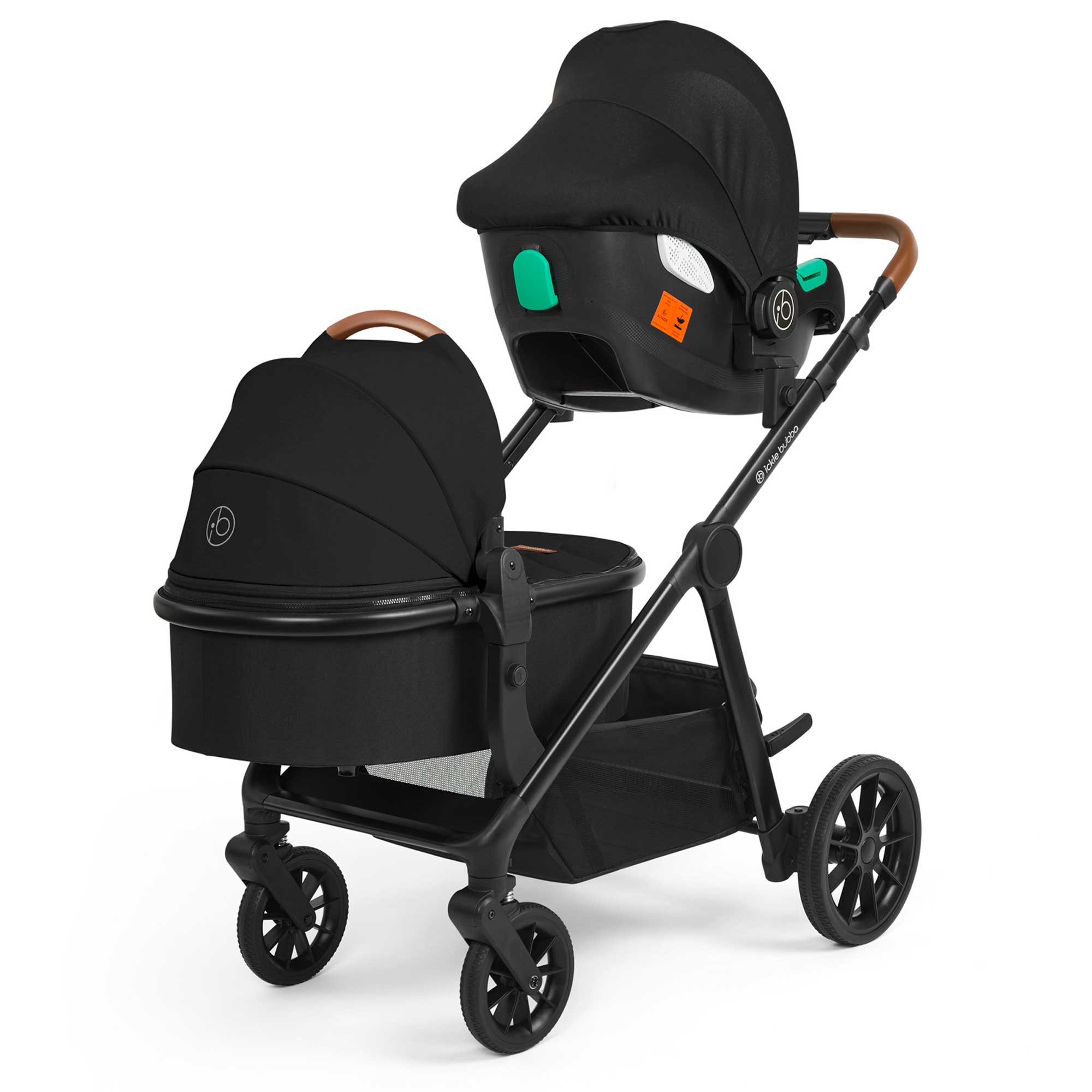 Ickle Bubba travel systems Ickle Bubba Virgo Twin Travel System - Black/Black/Tan 12-001-420-003