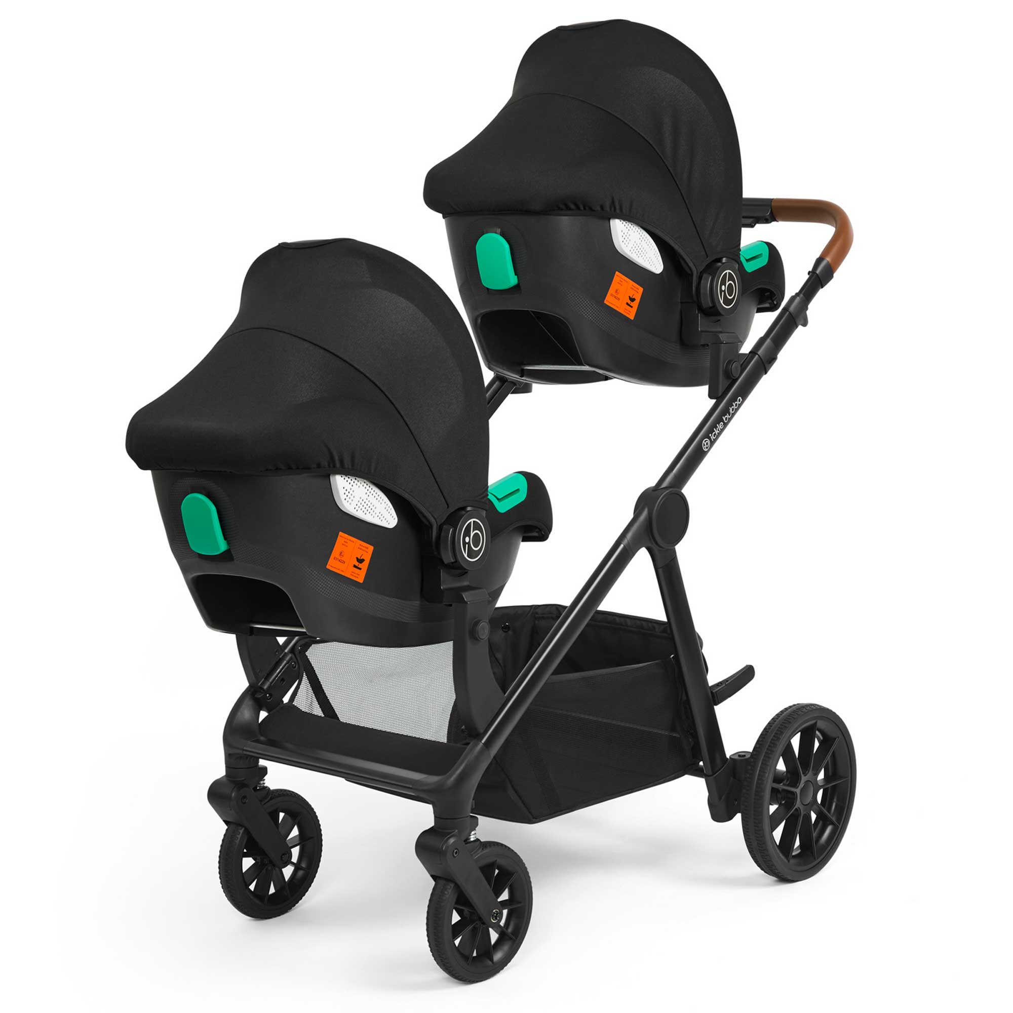 Ickle Bubba travel systems Ickle Bubba Virgo Twin Travel System - Black/Black/Tan 12-001-420-003