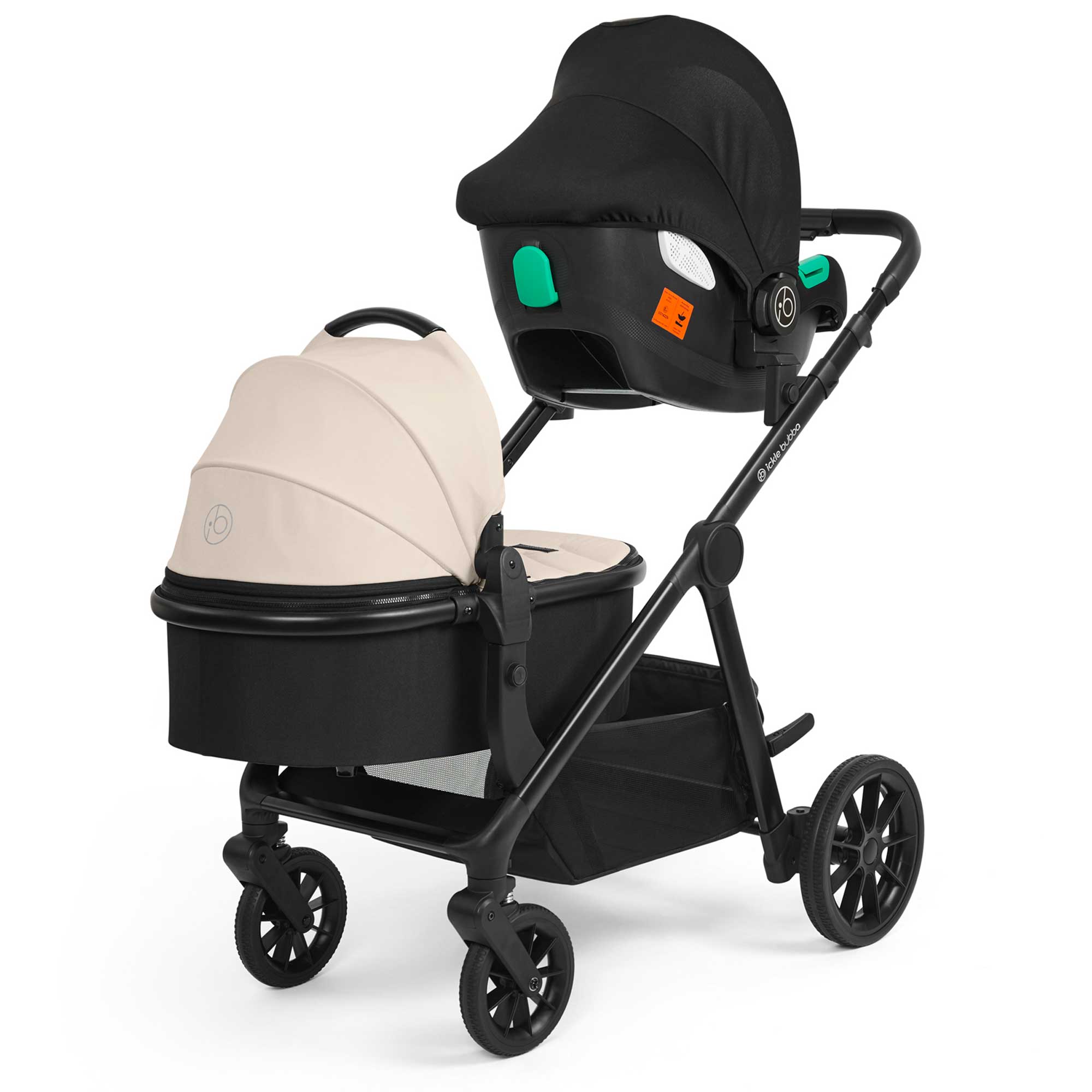 Ickle Bubba travel systems Ickle Bubba Virgo Twin Travel System - Black/Stone/Black 12-001-420-163
