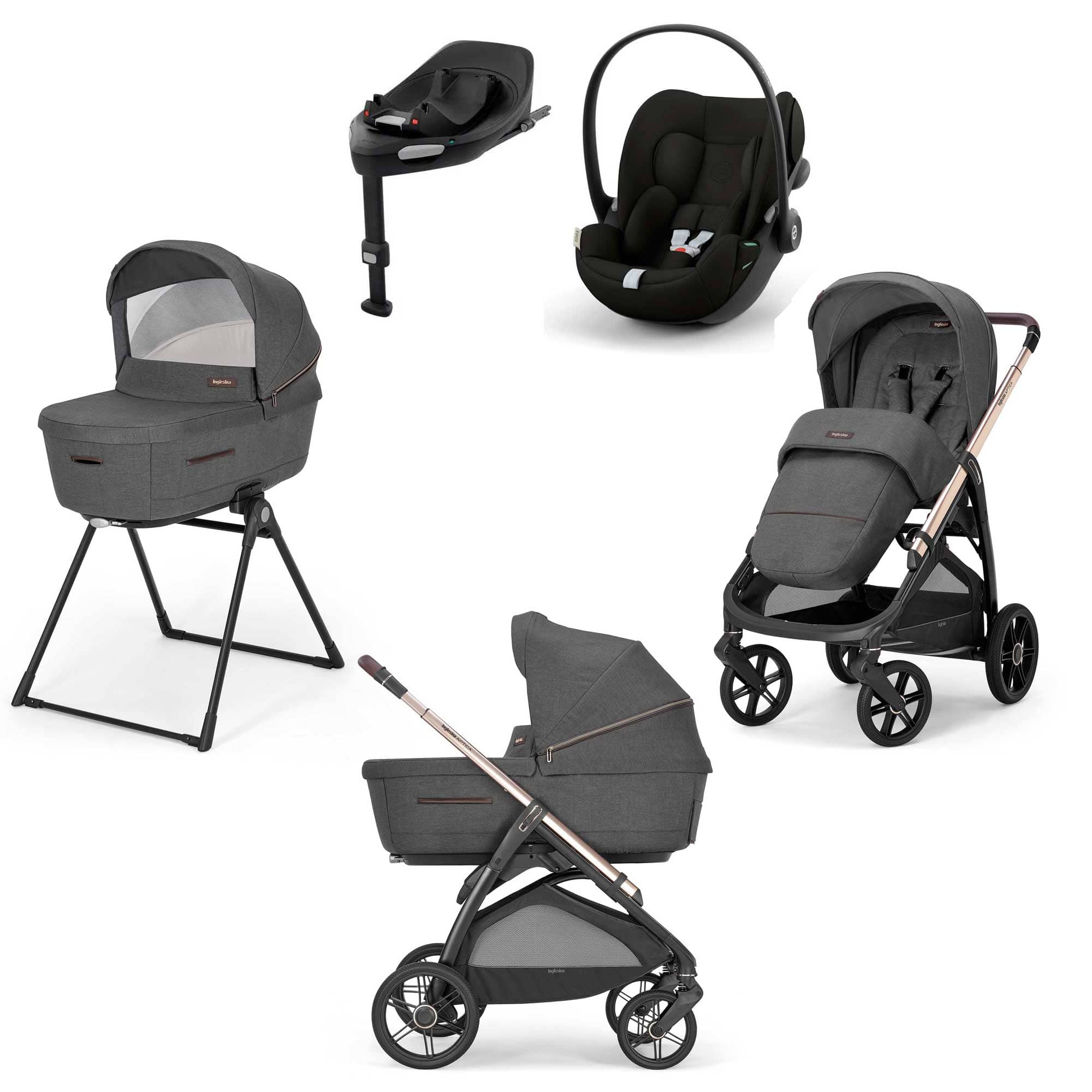 Inglesina travel systems Inglesina Aptica Quattro Cybex Travel System - Velvet Grey STR/ING/154022-2