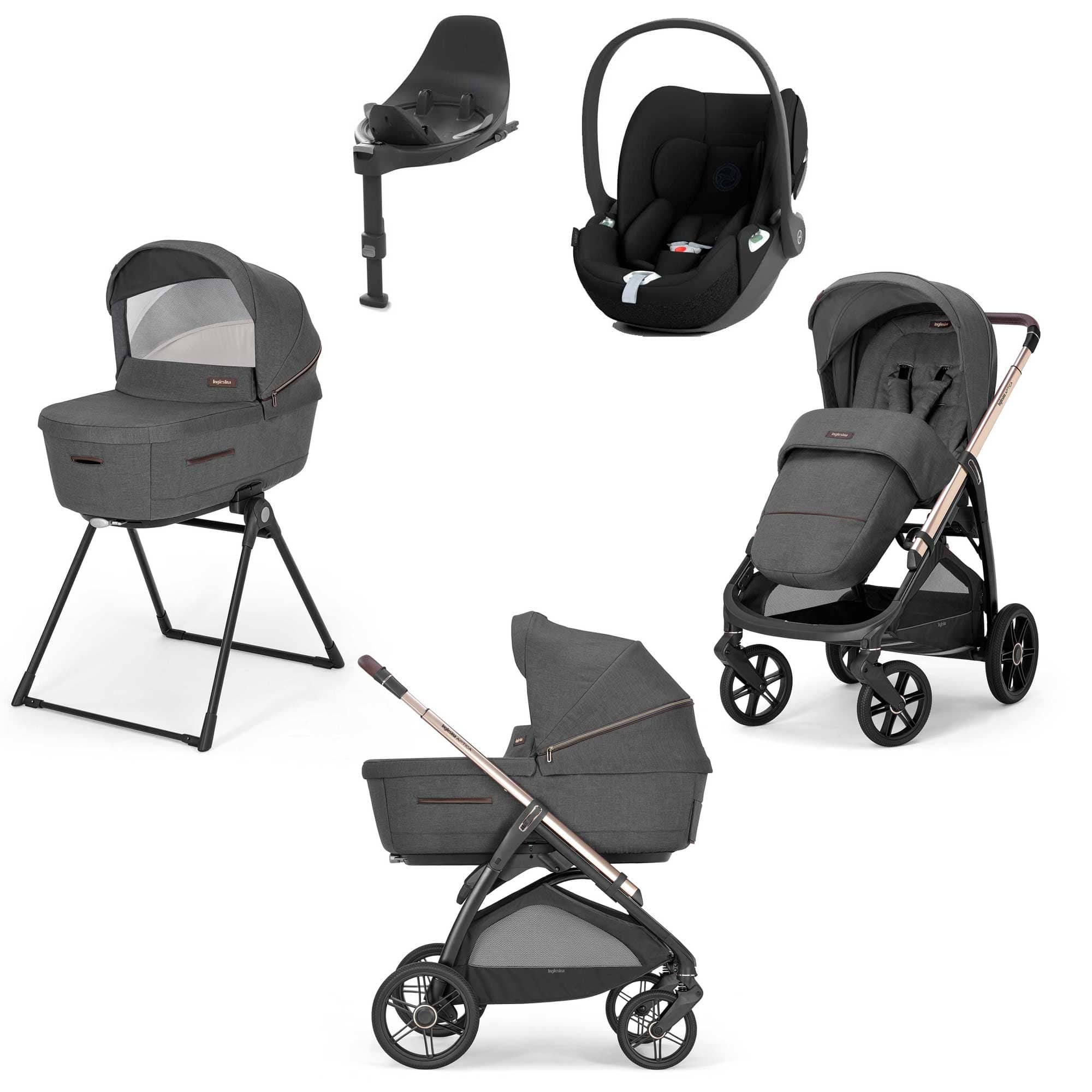 Inglesina travel systems Inglesina Aptica Quattro Cybex Travel System - Velvet Grey STR/ING/154022-3