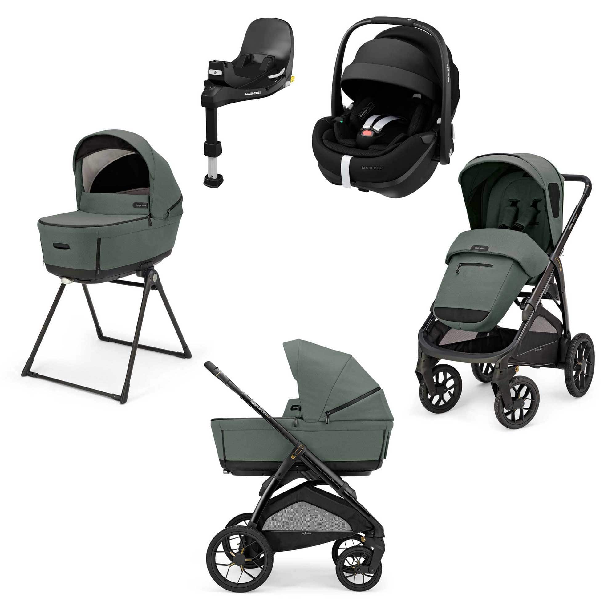 Inglesina travel systems Inglesina Aptica XT Quattro Maxi-Cosi Travel System - Taiga Green STR/ING/154046-3