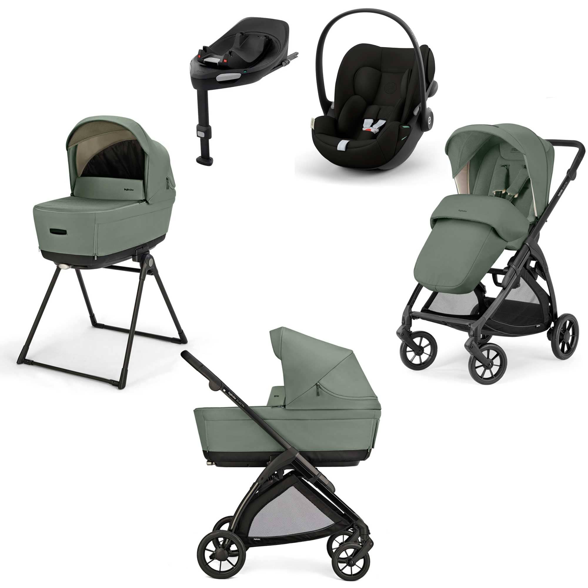 Inglesina travel systems Inglesina Electa Quattro Cybex Travel System - Murray Green STR/ING/153988-5