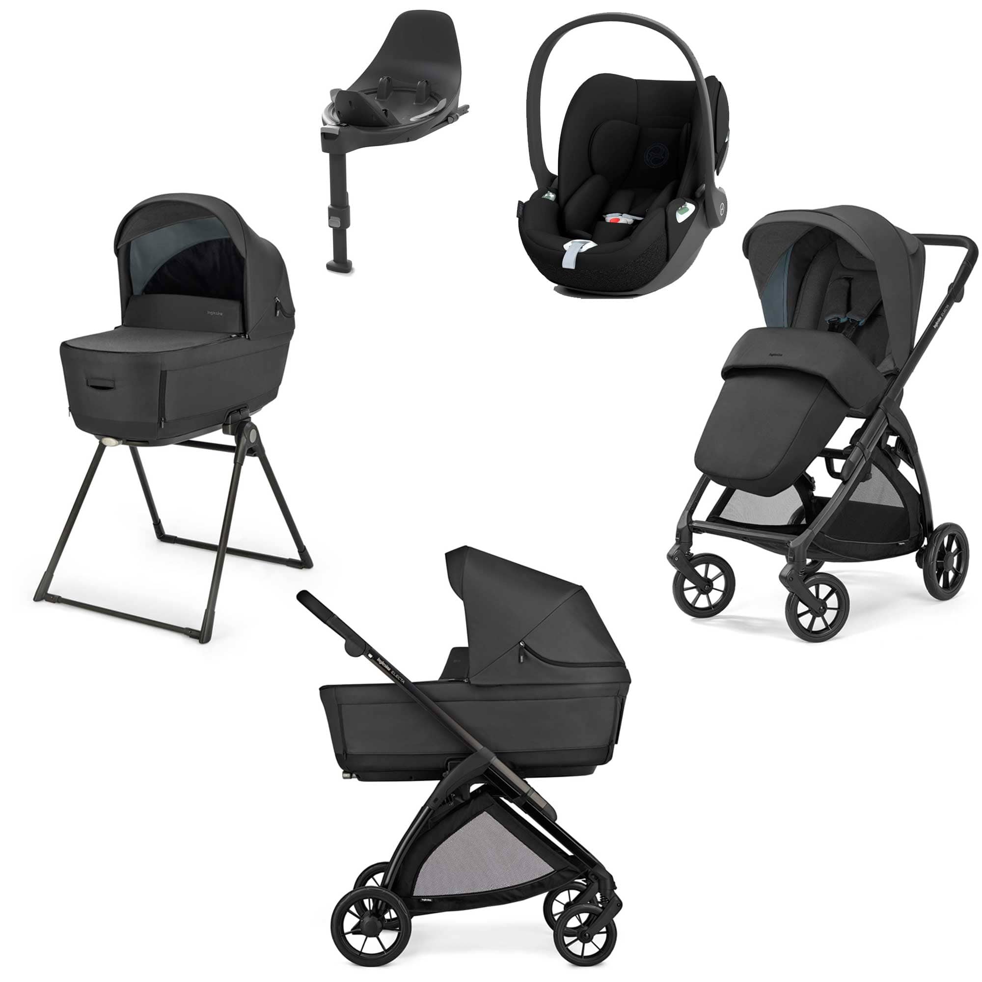 Inglesina travel systems Inglesina Electa Quattro Cybex Travel System - Upper Black STR/ING/153995-6