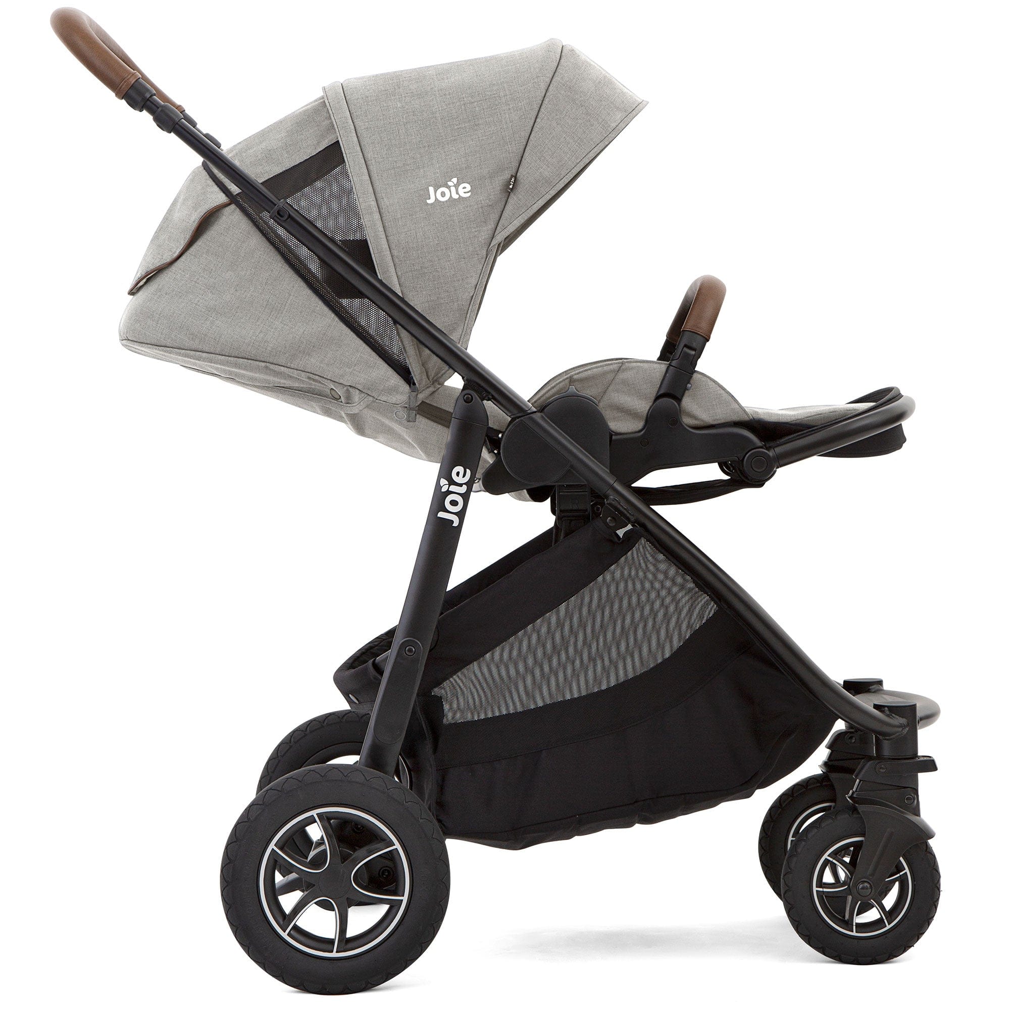 Joie Pushchairs & Buggies Joie Versatrax Stroller and Ramble XL Carrycot in Pebble Z2BJVTRX1004UK