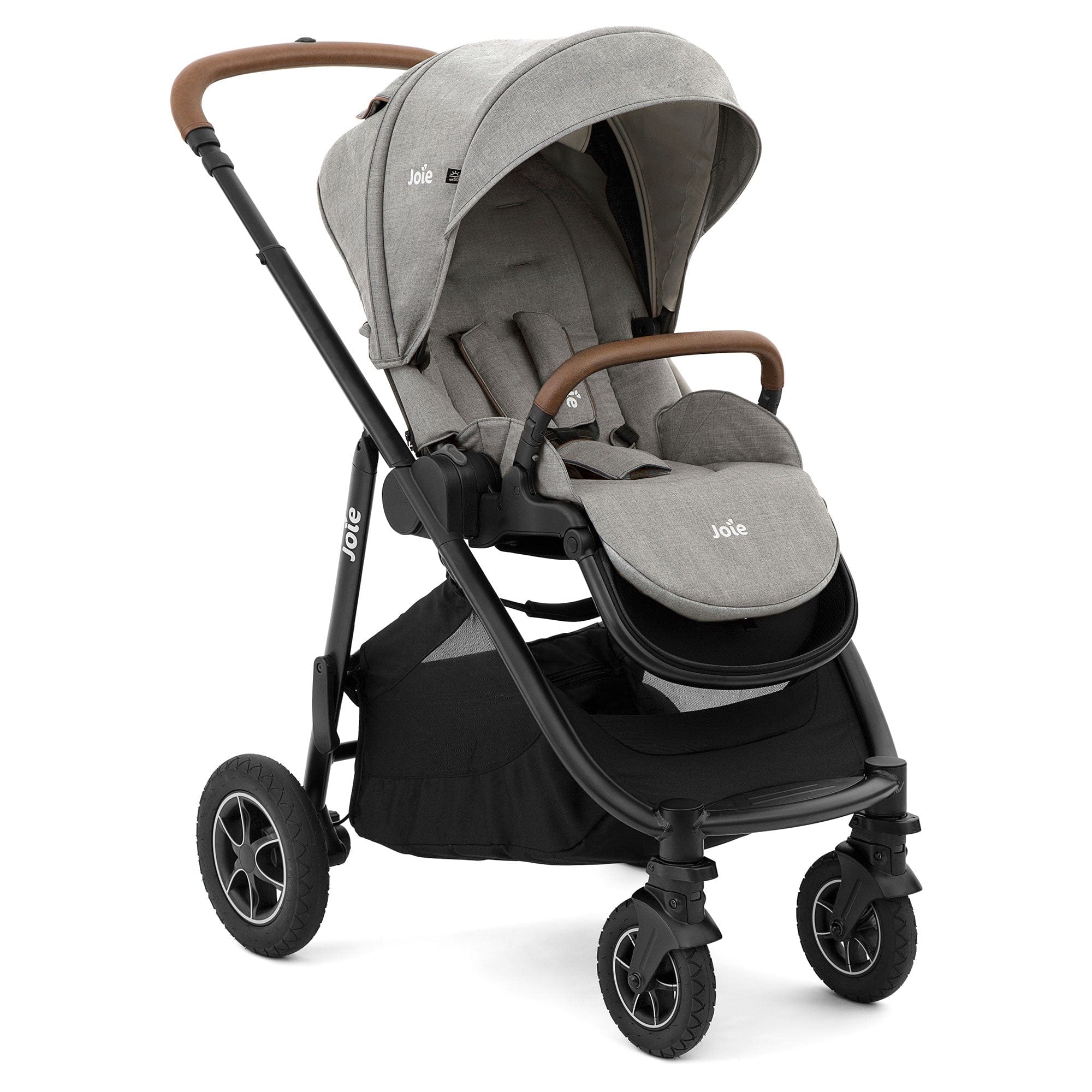 Joie Pushchairs & Buggies Joie Versatrax Stroller and Ramble XL Carrycot in Pebble Z2BJVTRX1004UK