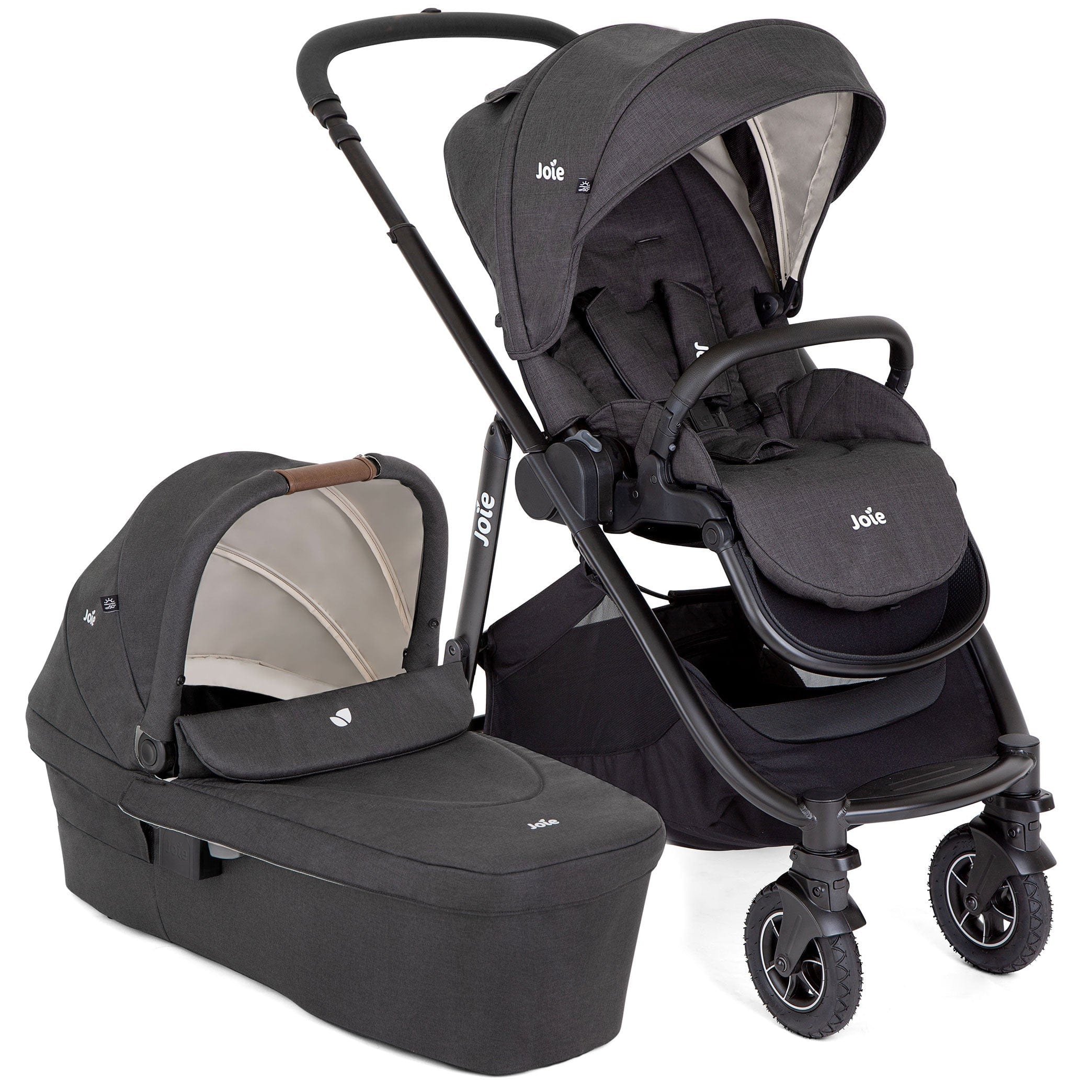 Joie Pushchairs & Buggies Joie Versatrax Stroller and Ramble XL Carrycot in Shale Z2BJVTRX1005UK