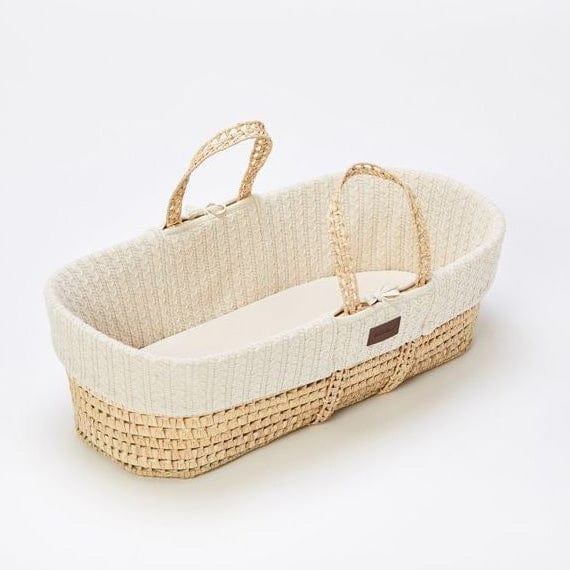 Little Green Sheep moses basket stands The Little Green Sheep Knitted Moses Basket and Rocking Stand Bundle - Linen FNBB010LN