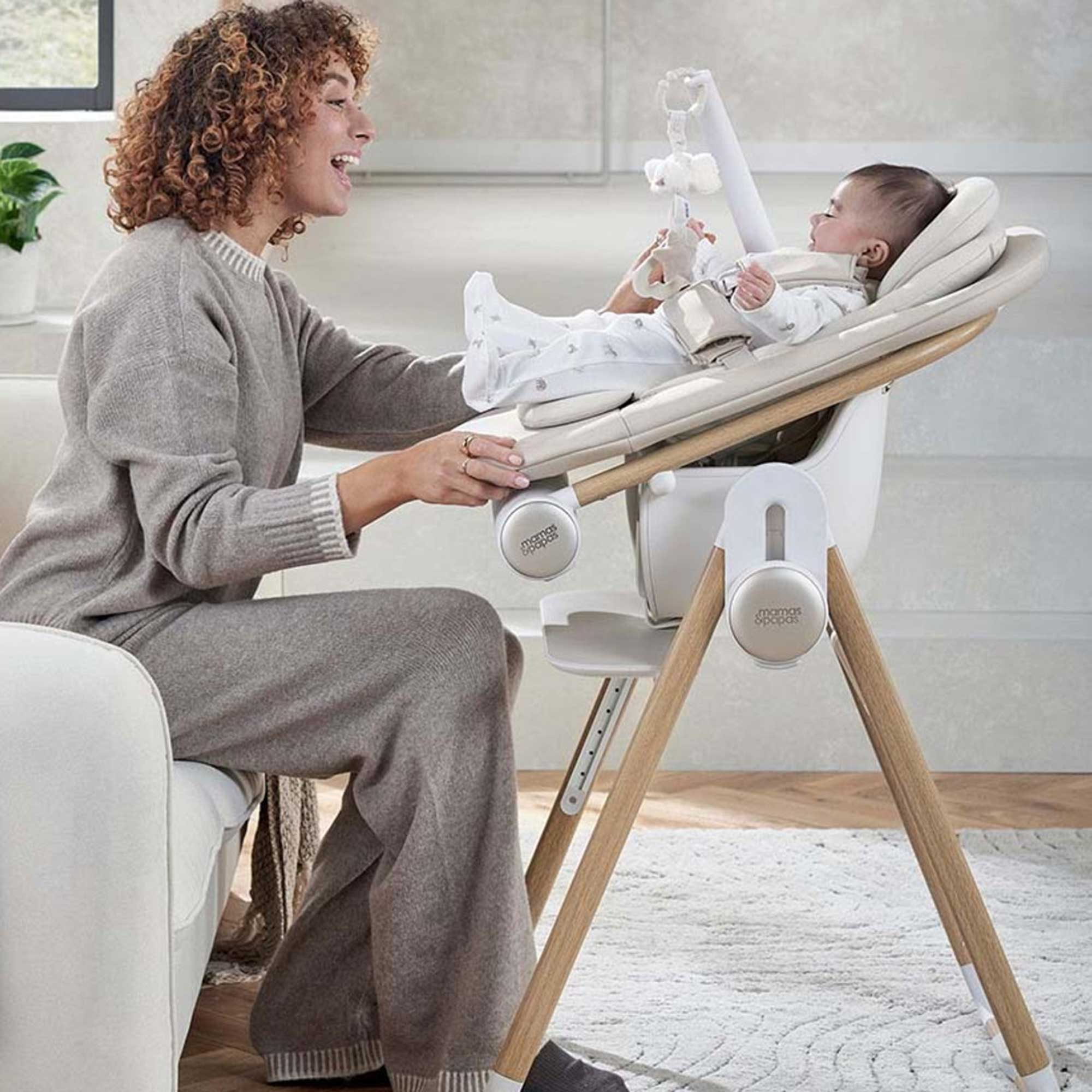 Mamas & Papas baby highchairs Mamas & Papas Eno Highchair, Bouncer & Cushion Bundle - Cashmere 19134-ENO-HCSCBC-CAS
