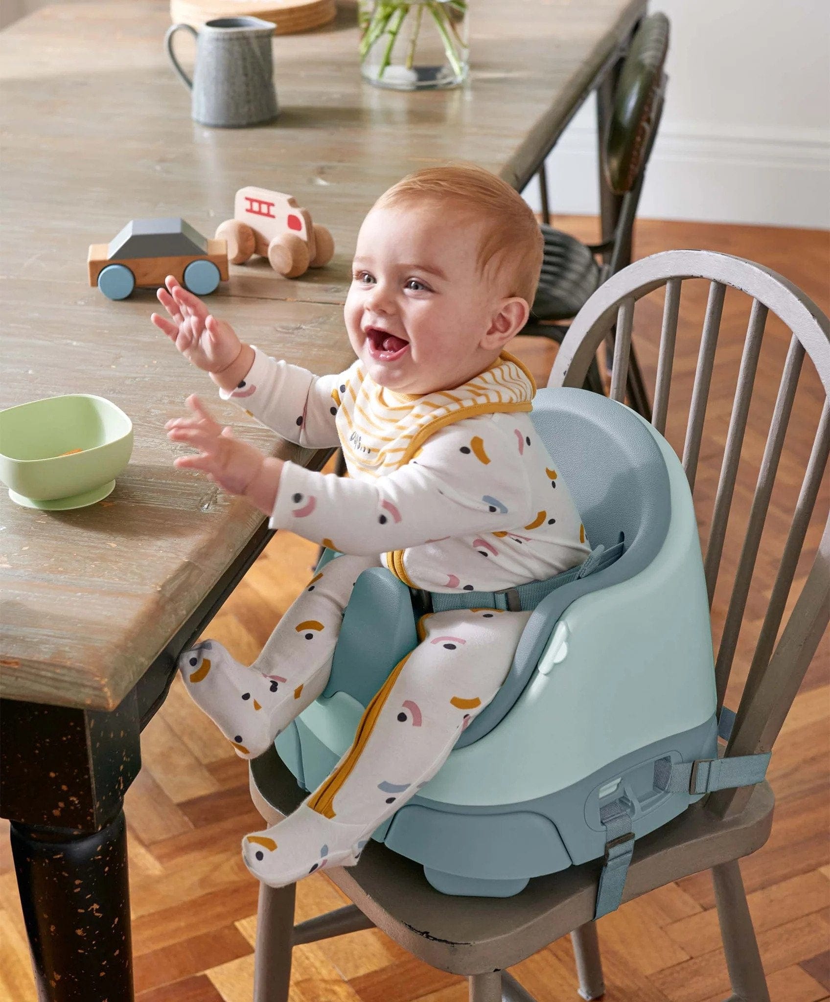 Mamas & Papas baby low chairs Mamas & Papas Bug 3-in-1 Floor & Booster Seat with Activity Tray - Bluebell 9868L7100