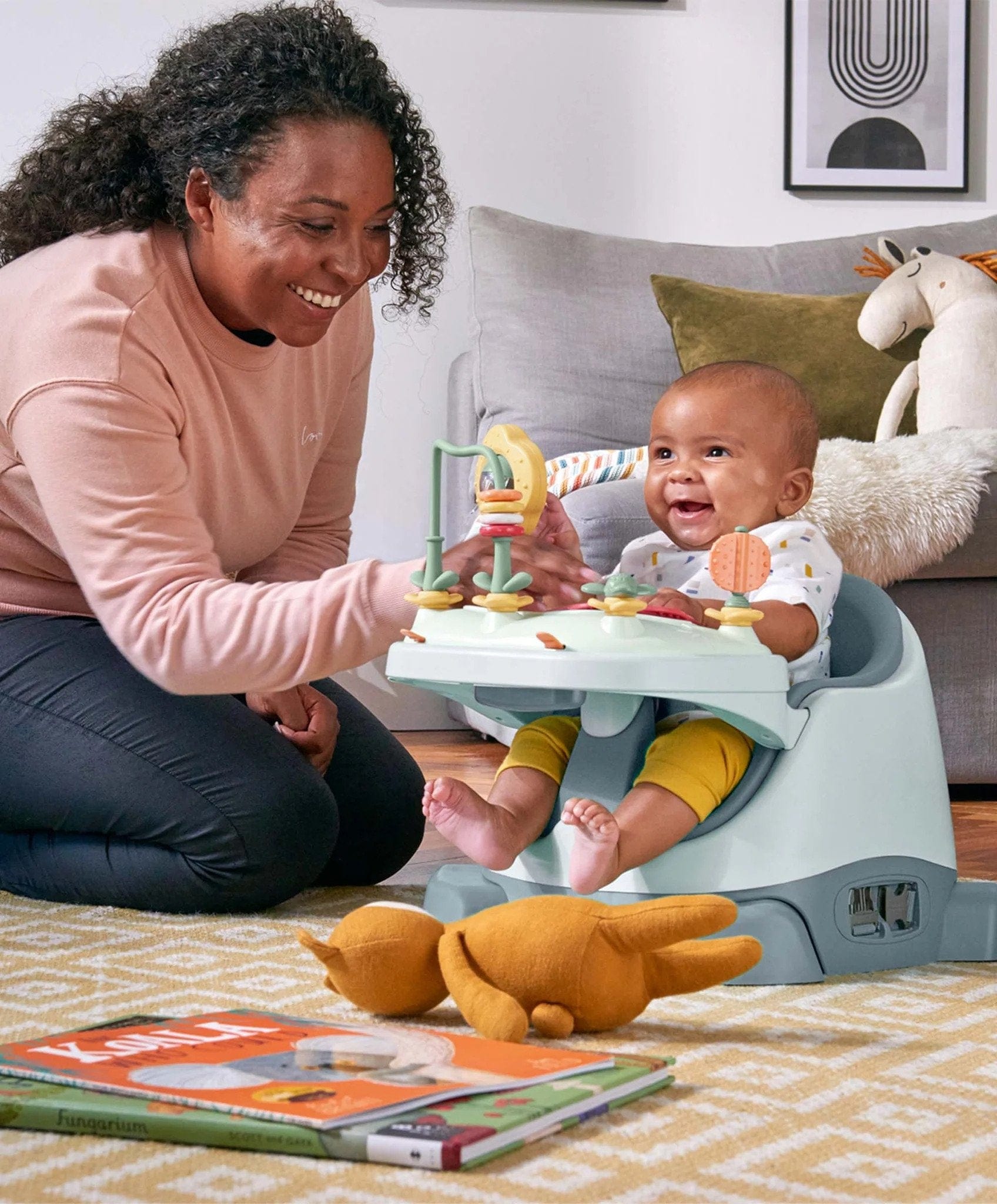 Mamas & Papas baby low chairs Mamas & Papas Bug 3-in-1 Floor & Booster Seat with Activity Tray - Bluebell 9868L7100