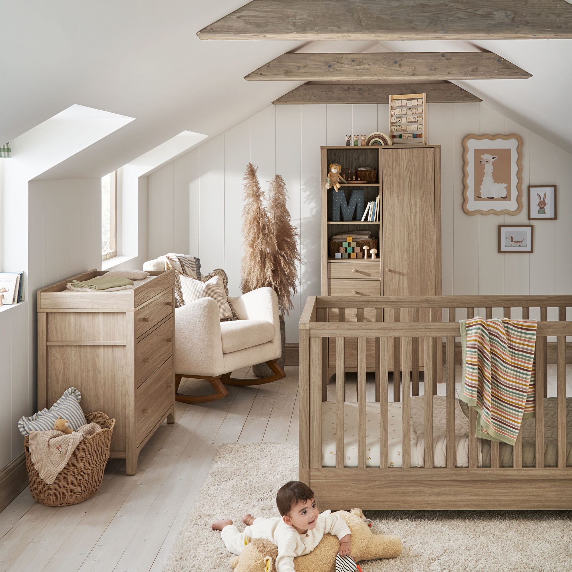 Mamas & Papas cot bed room sets Mamas & Papas Barton 3 Piece Range - Natural Oak