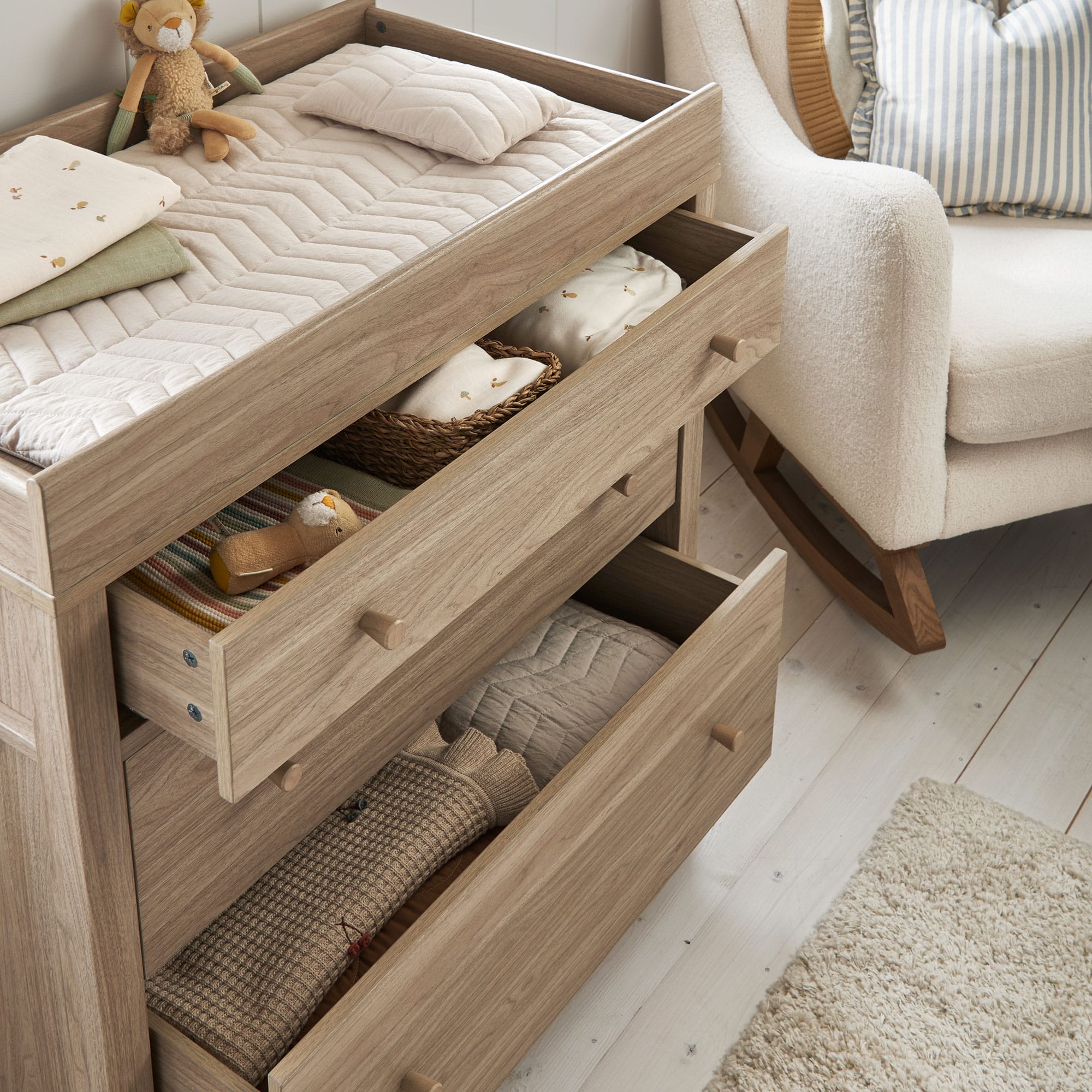Mamas & Papas cot bed room sets Mamas & Papas Barton 3 Piece Range - Natural Oak