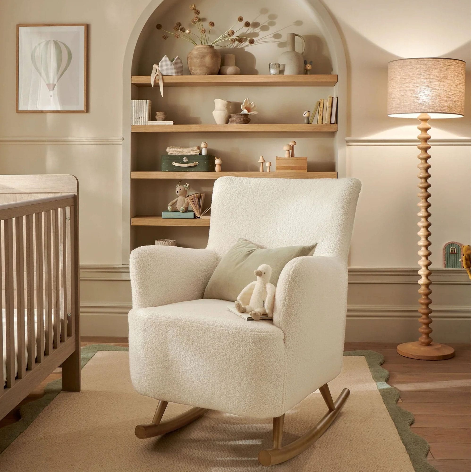 Mamas & Papas cot bed room sets Mamas & Papas Elwood Nursing Chair - Off White Boucle Weave CHEL8BW00