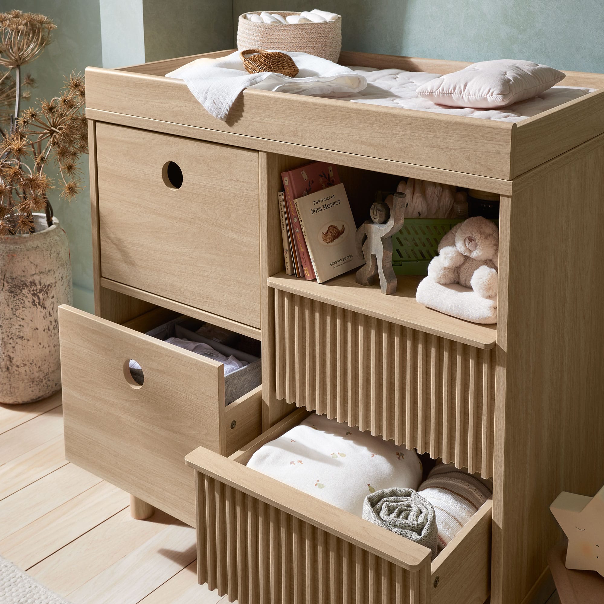 Mamas & Papas cot bed room sets Mamas & Papas Oska Narrow 3 Piece Range - Natural Oak