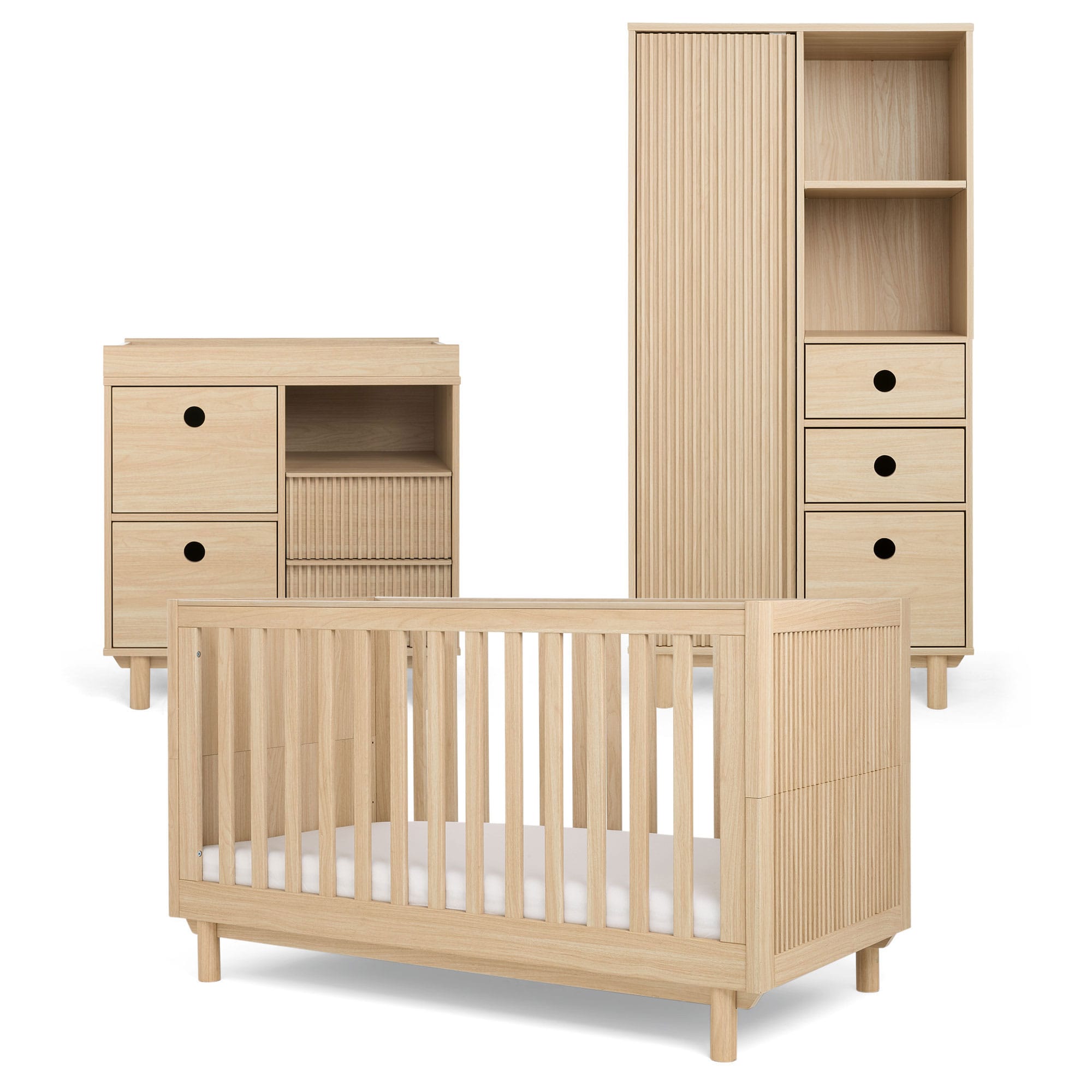 Mamas & Papas cot bed room sets Mamas & Papas Oska Narrow 3 Piece Range - Natural Oak RAOKQ1401