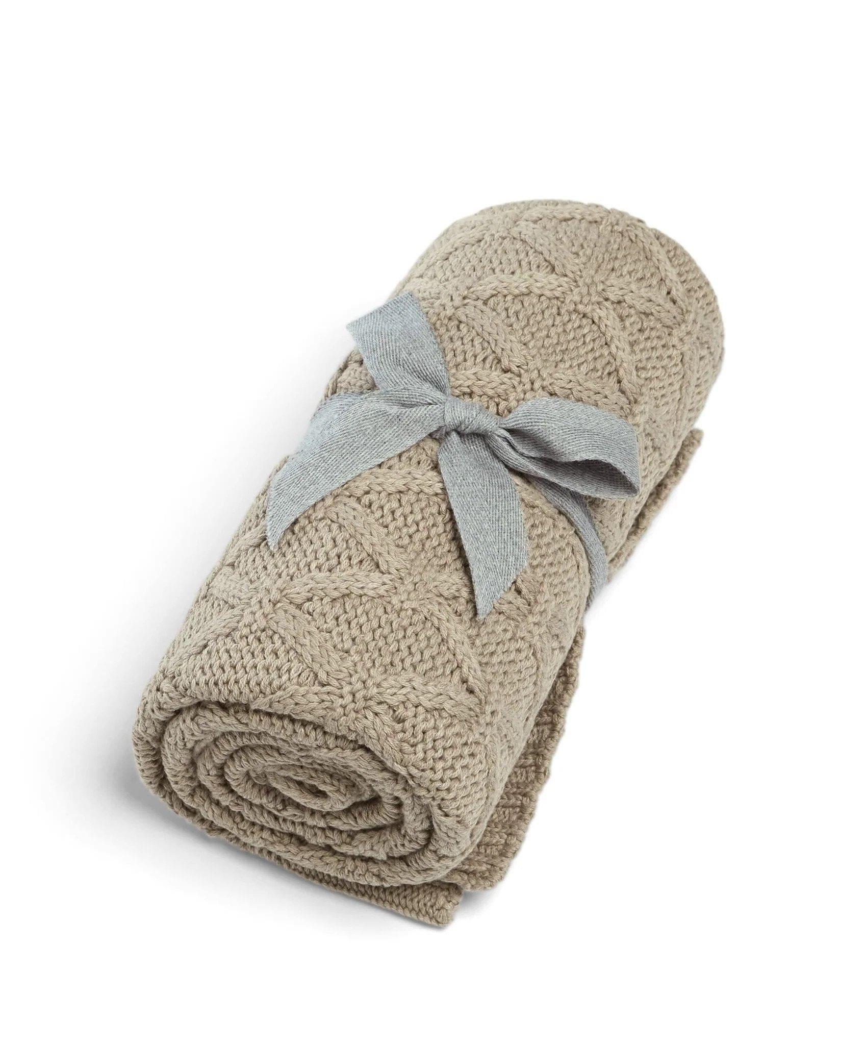 Mamas & Papas Cot & Cot Bed Blankets Mamas & Papas Knitted Pram Blanket - Diamond Mocha 7883U2300