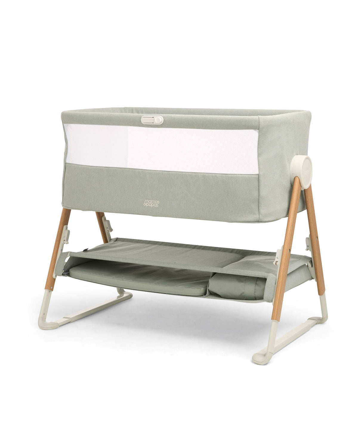 Mamas & Papas cribs Mamas & Papas Lua Bedside Crib - Sage BCLUTG300
