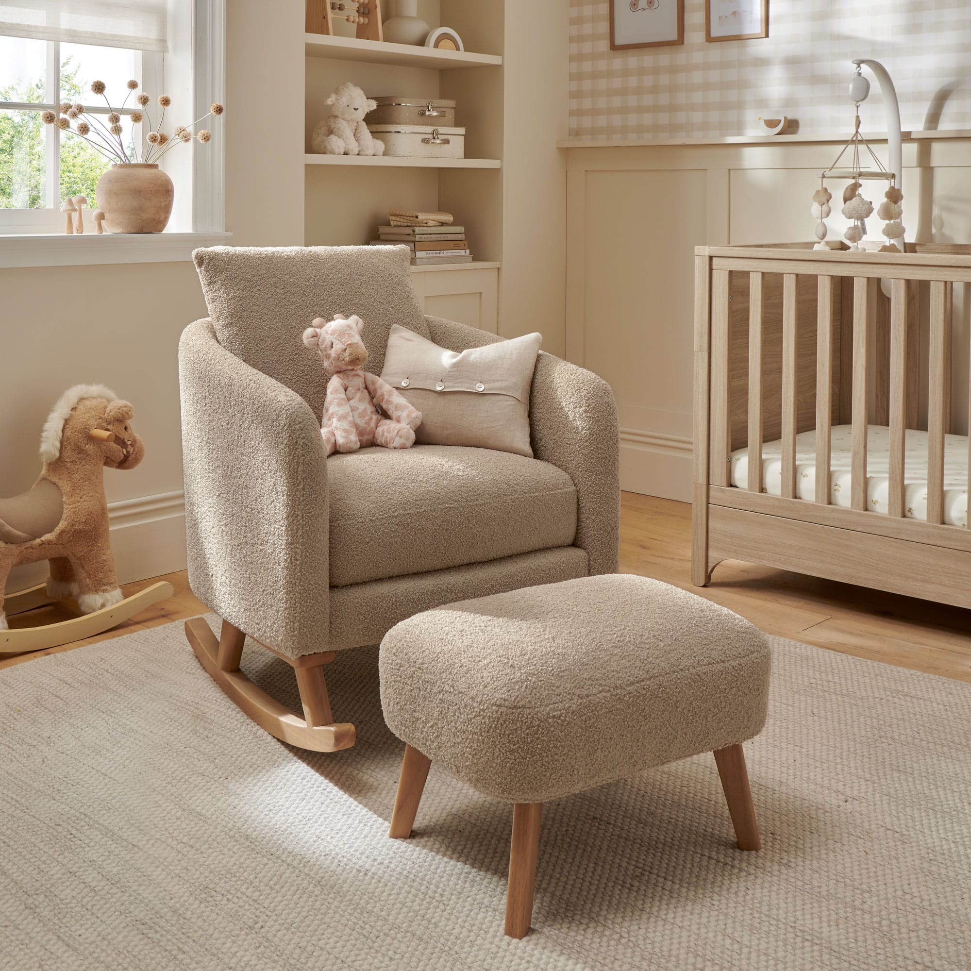 Mamas & Papas nursing chairs Mamas & Papas Alma Nursing Chair - Fawn Boucle Weave SEAM3FB00
