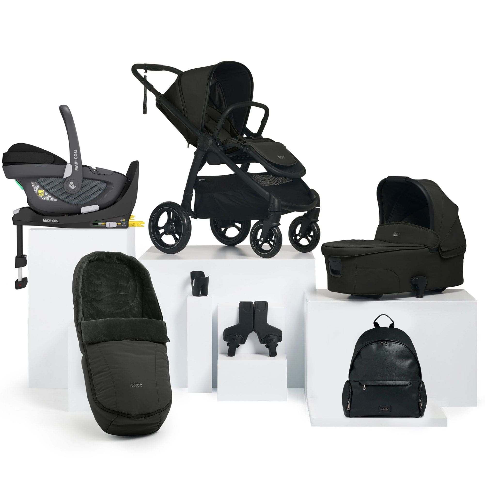 Mamas & Papas travel systems Mamas & Papas Ocarro 8 Piece Maxi-Cosi Travel System in Jet 14911-JET