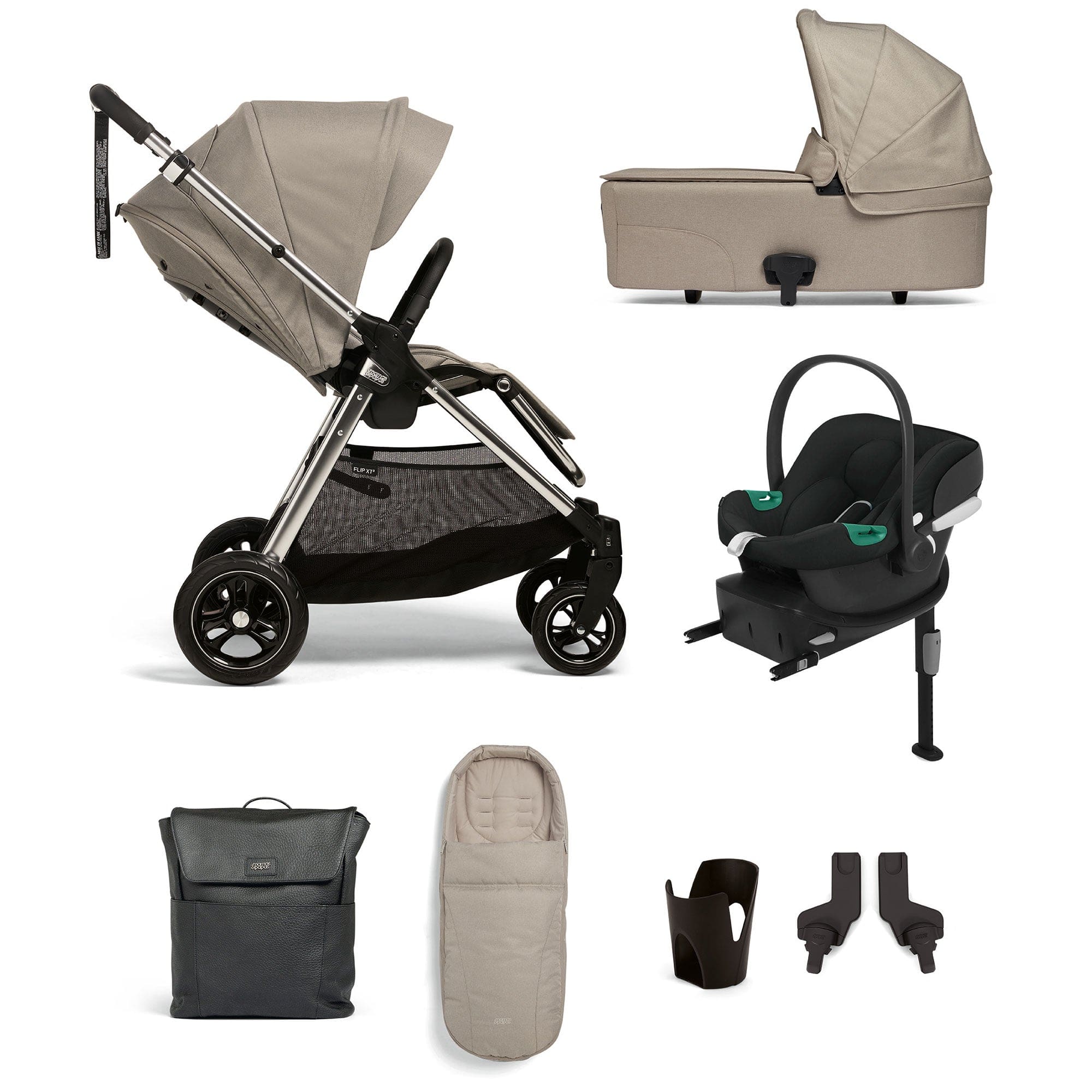 Mamas & Papas Travel Systems Mamas & Papas Flip XT³ 8 Piece Essentials Bundle with Car Seat - Fawn 61941FN00